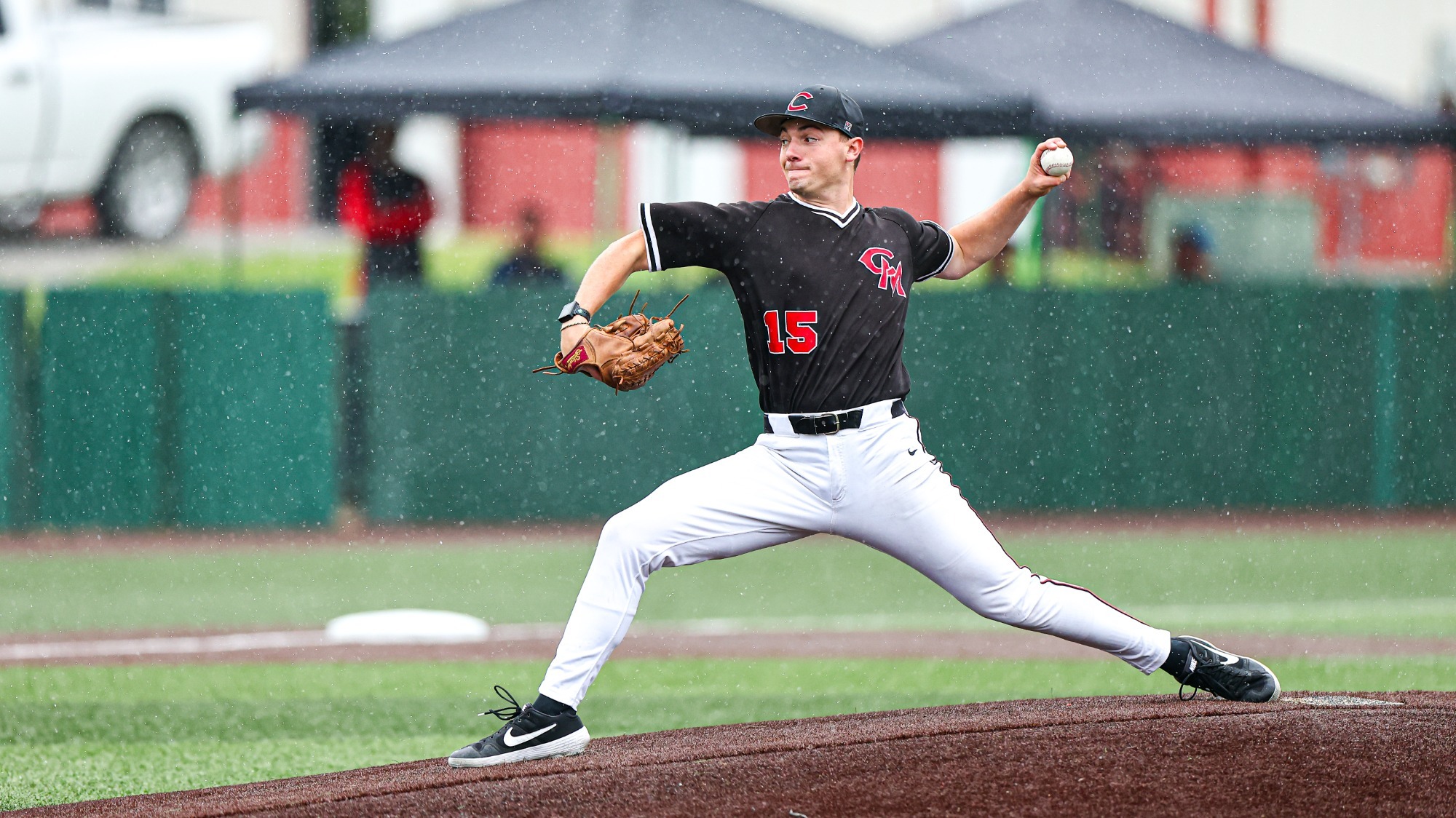 Sawyer Allen (15) vs. Augustana (S.D.) in game one of the NCAA-II Super Regional on Thursday, May 21, in Warrensburg, Missouri