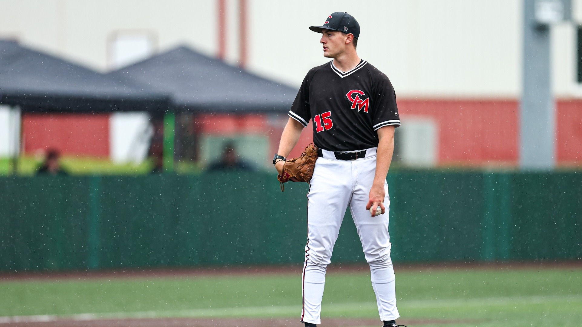 Sawyer Allen (15) vs. Augustana (S.D.) in the 2026 NCAA-II Super Regional on Thursday, May 21, in Warrensburg, Missouri
