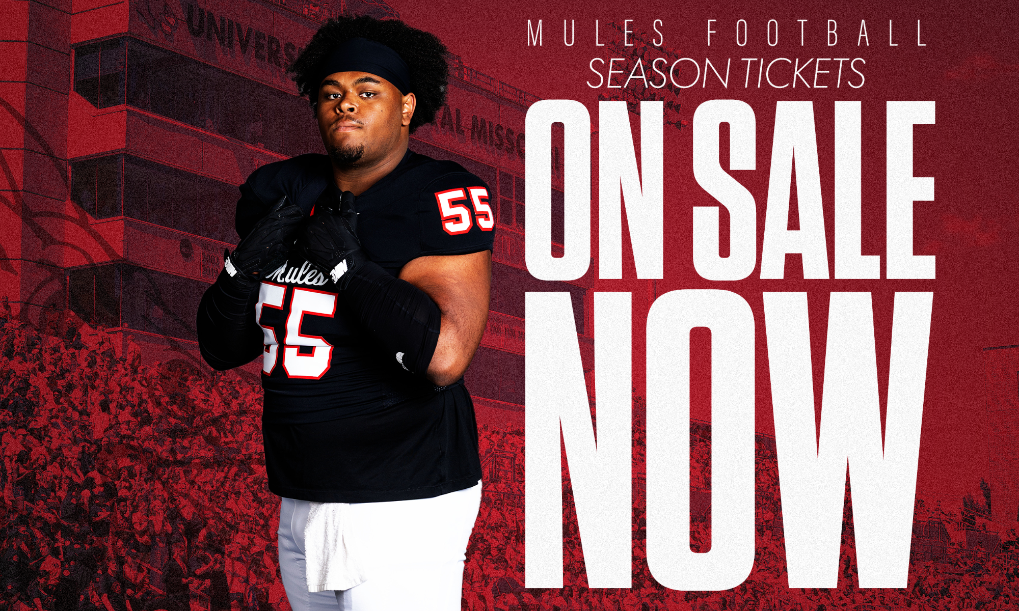 2026 Mules Football Season Tickets On Sale Graphic