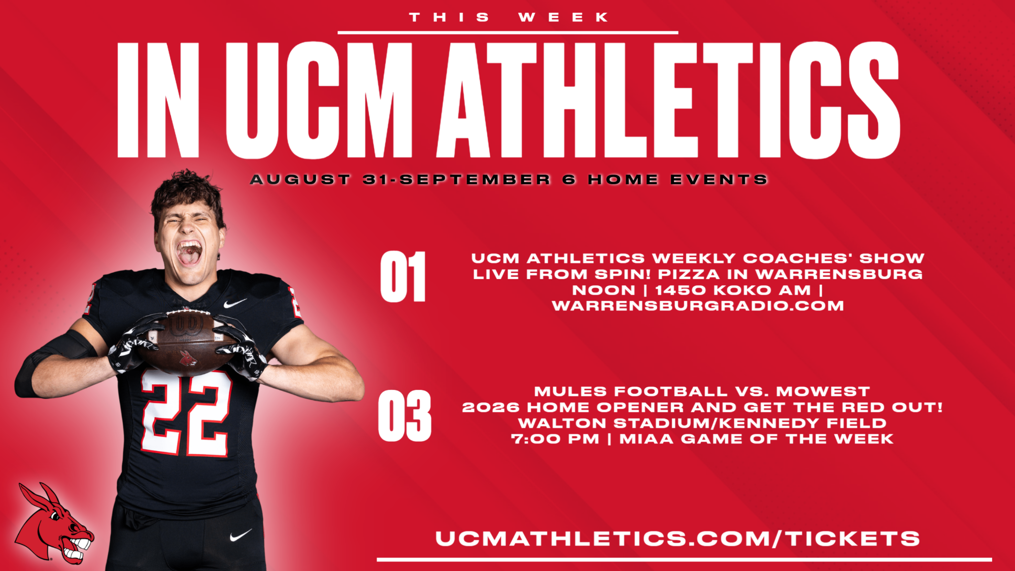 This Week in UCM Athletics Aug. 31-Sept. 6 Home Events