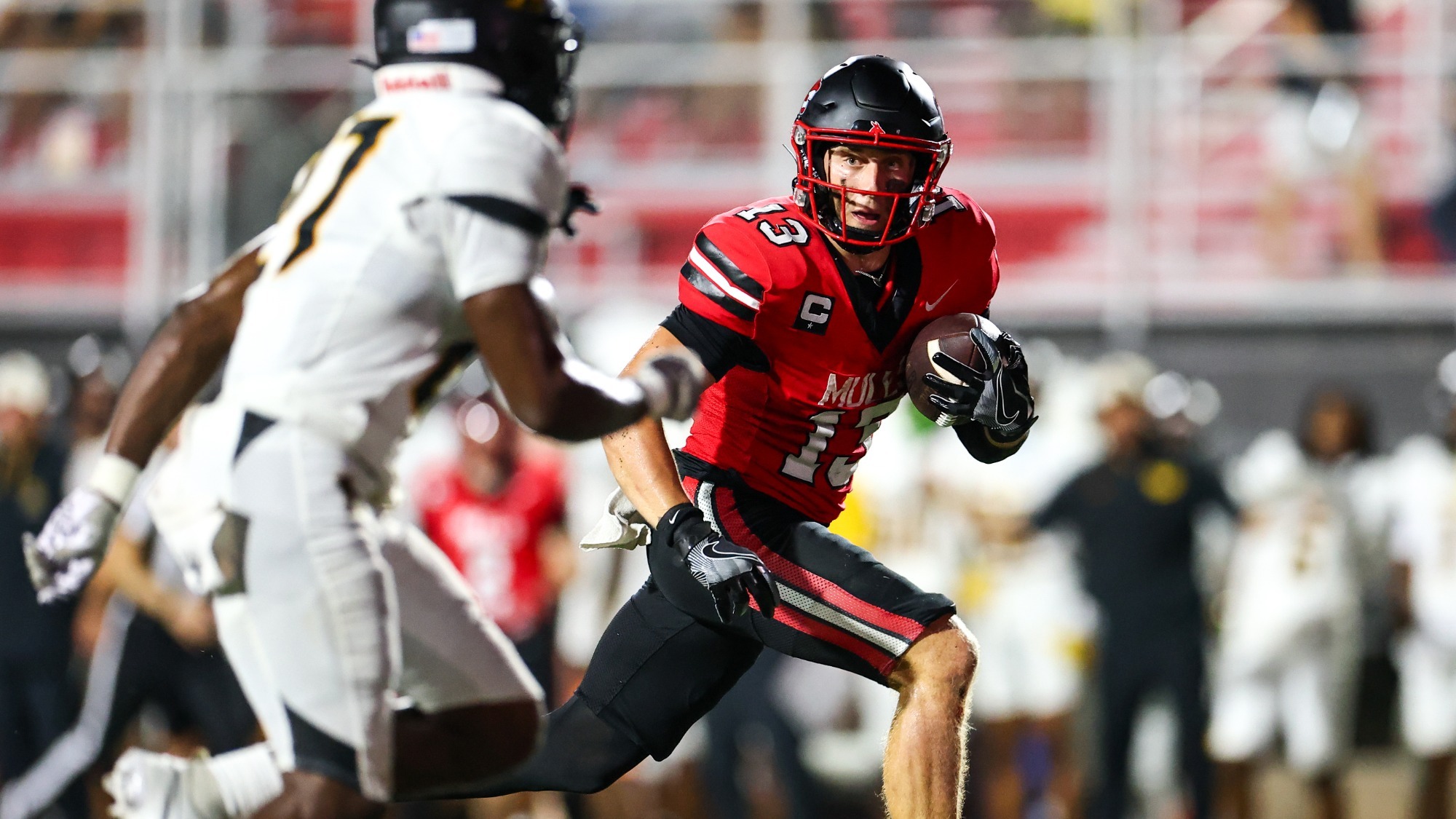 Jake Weber (13) for Mules Football vs. MoWest at Walton Stadium/Kennedy Field on Sept. 3, 2026