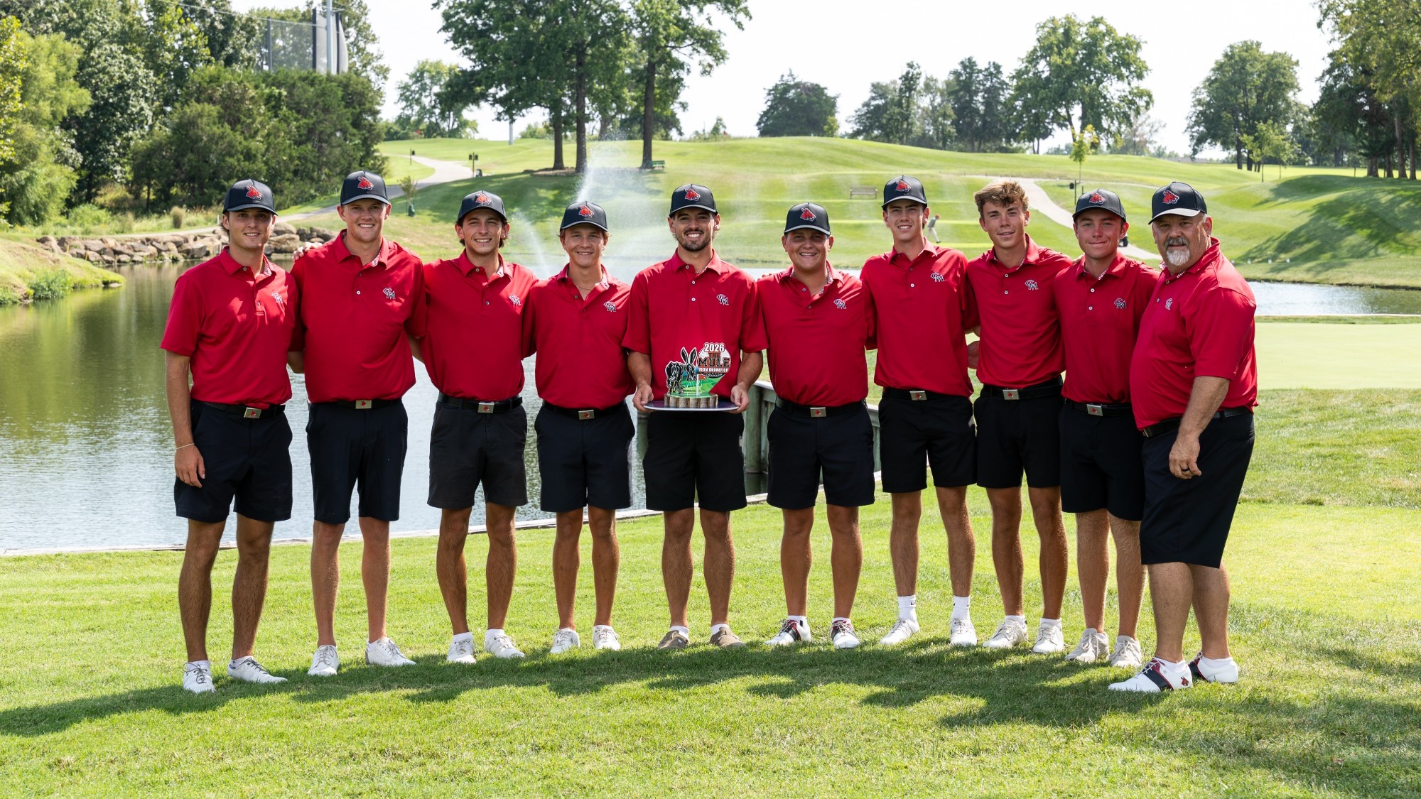 Mules Golf Team Photo with Trophy at The Mule at Mules National Golf Club on Wednesday, September 9, 2026