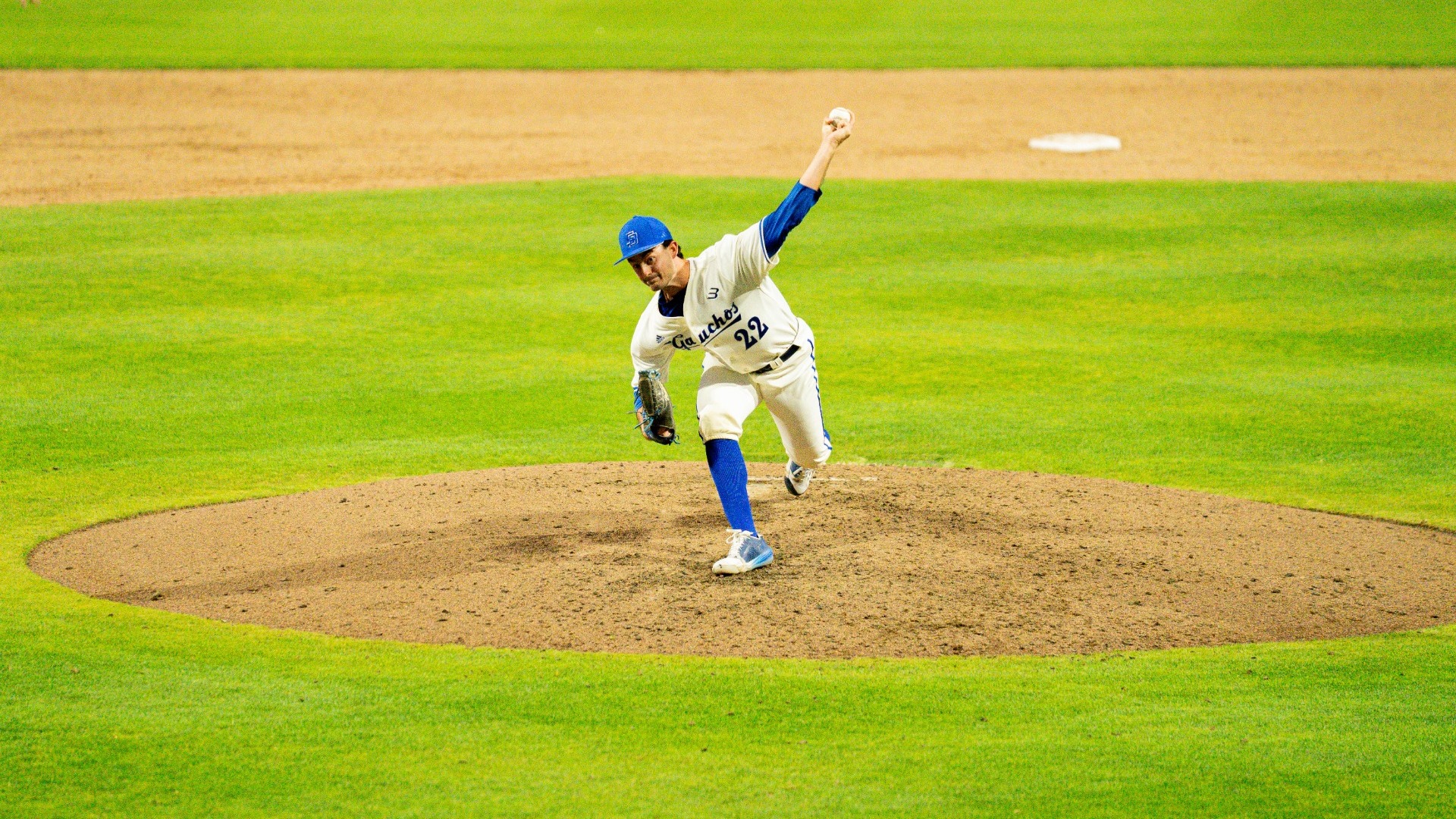 Chase Hoover unleashes a pitch against Portland
