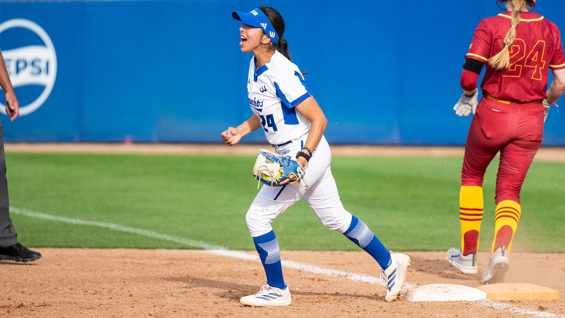 JAELYN CELEBRATING DOUBLE PLAY AGAINST IOWA STATE