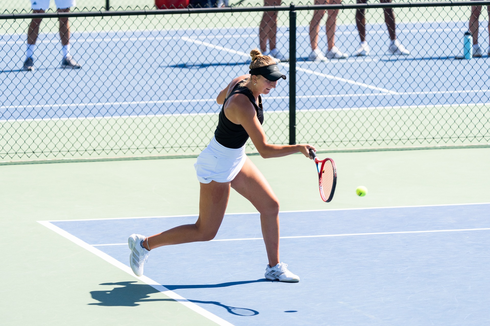 Lily Pradkin hits a forehand vs Cal