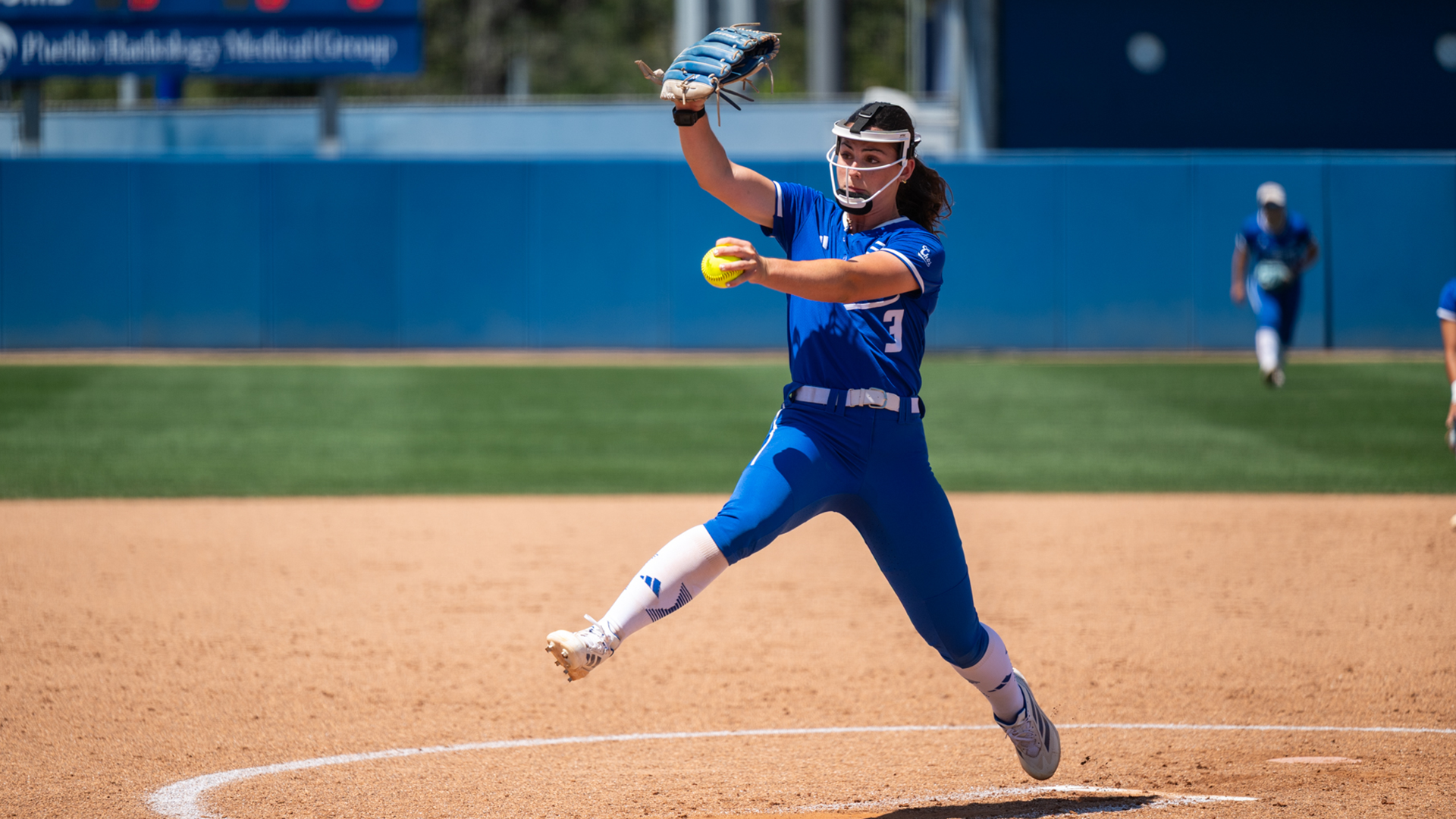 Ainsley Waddell (#3) delivers a pitch against CSUN.