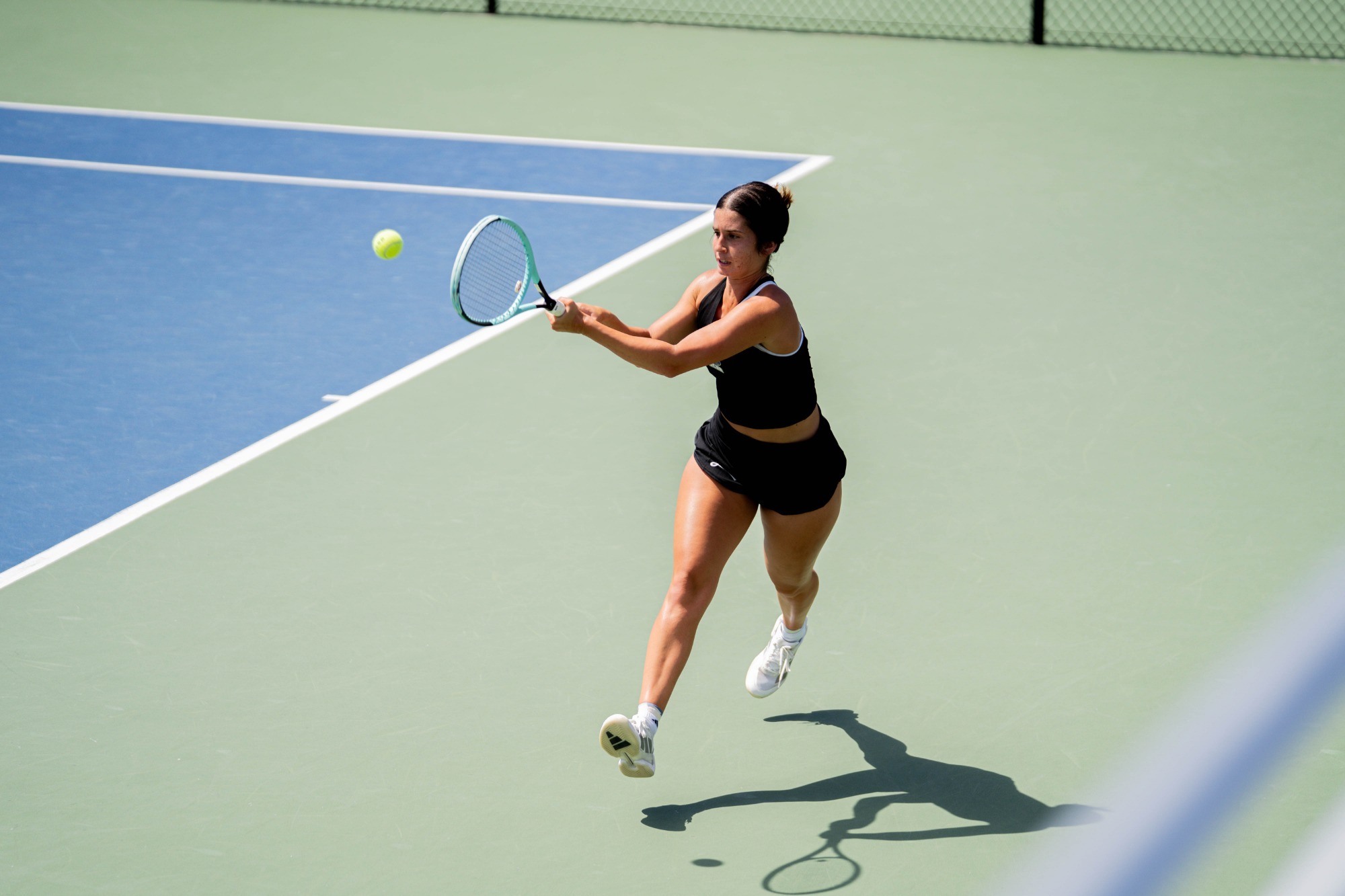 Shachf Liebermann goes for a backhand vs Hawai'i