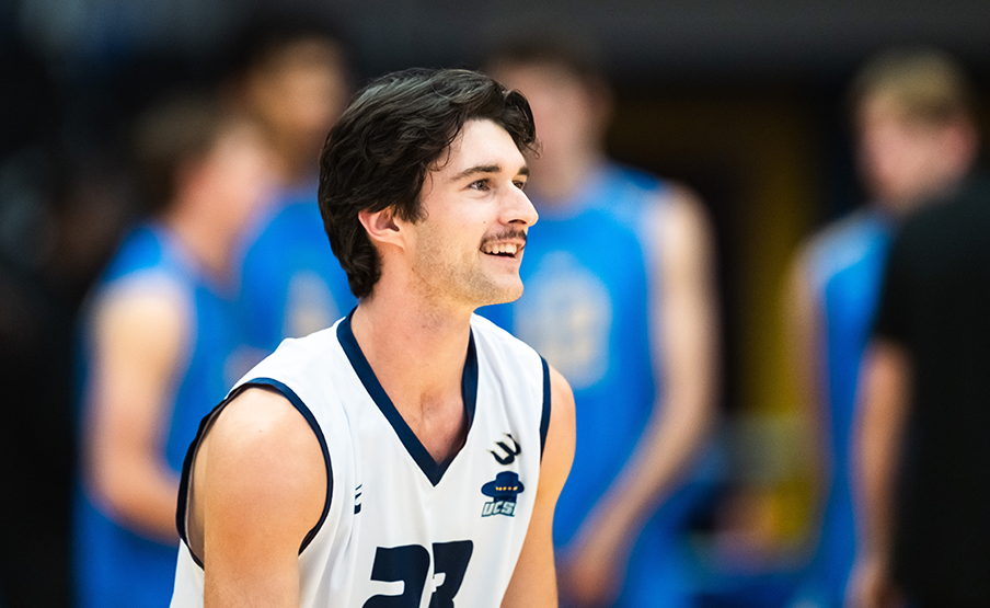 Ben Pearson smiles during warm up
