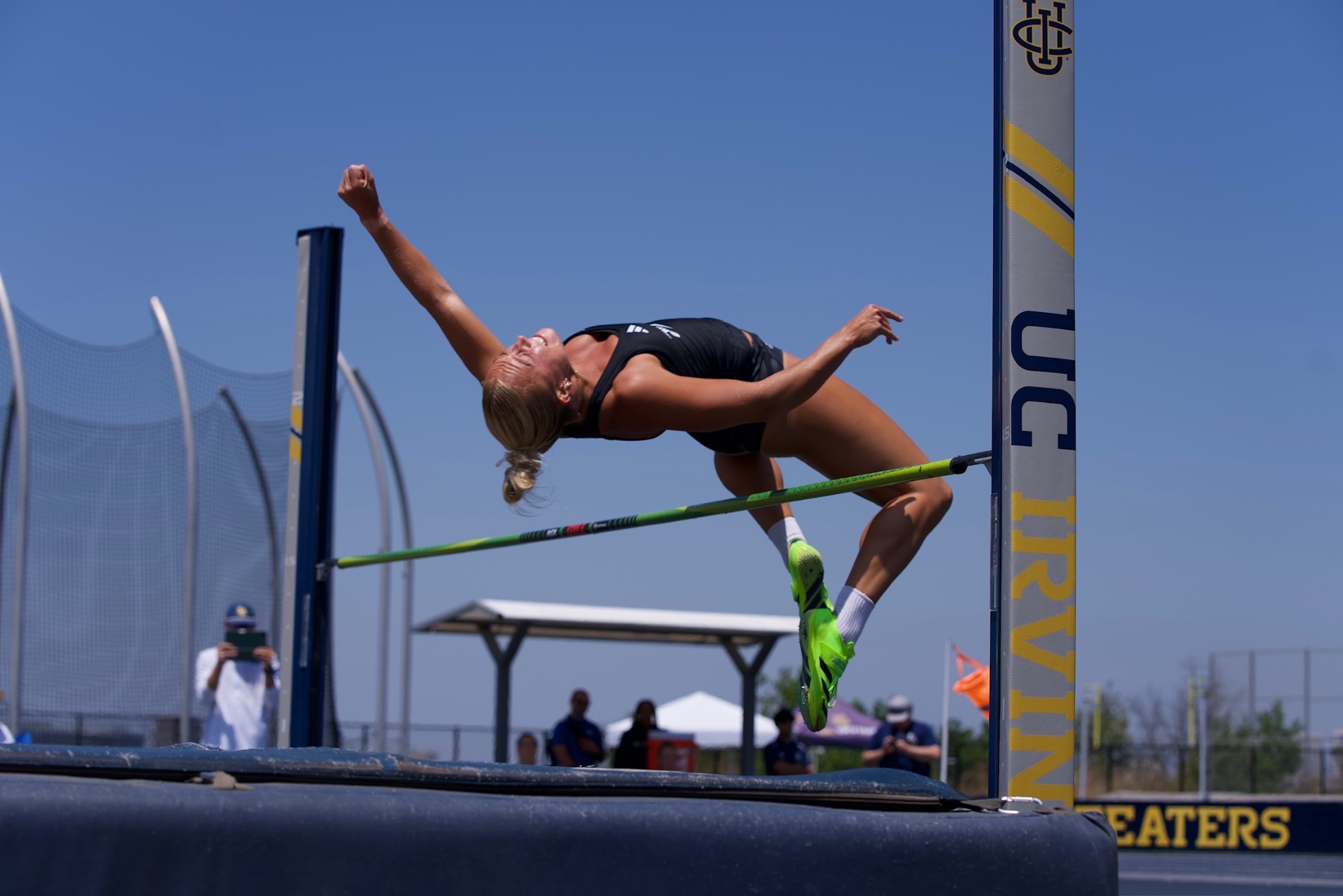 Jess Mackenzie high jumping in the heptathlon at Big West Championships