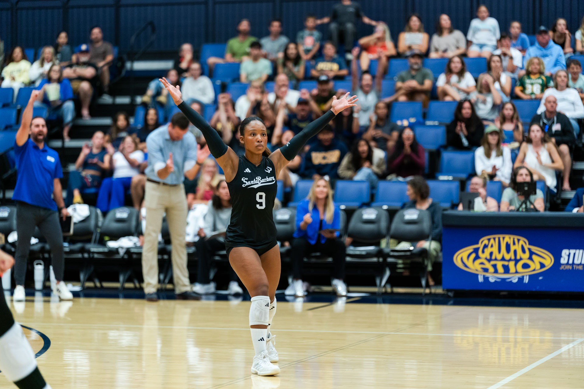 Cortni Youngblood celebrates the win over Utah State