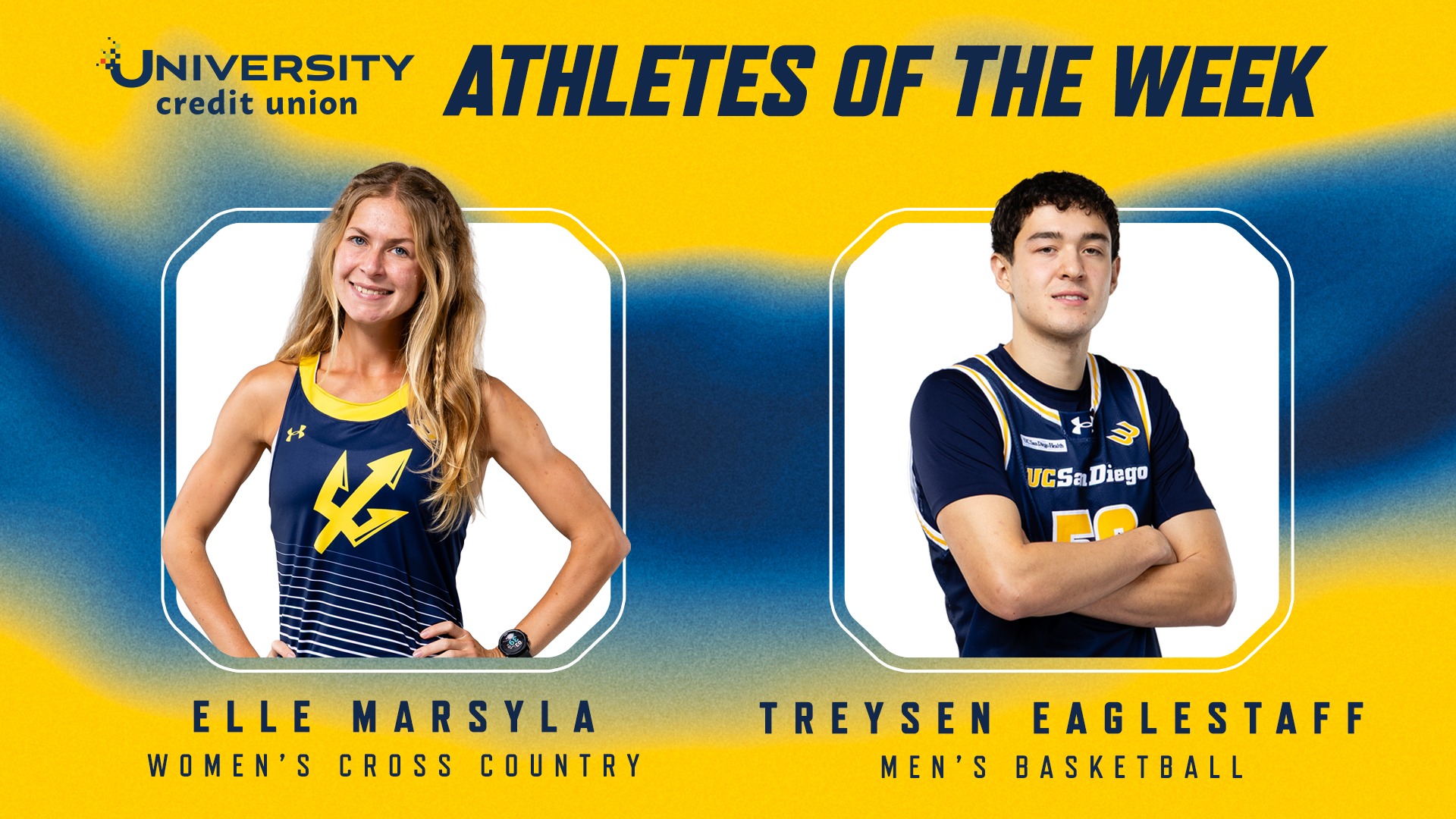 UCU Athlete of the Week for Oct 19. are Marsyla and Eaglstaff