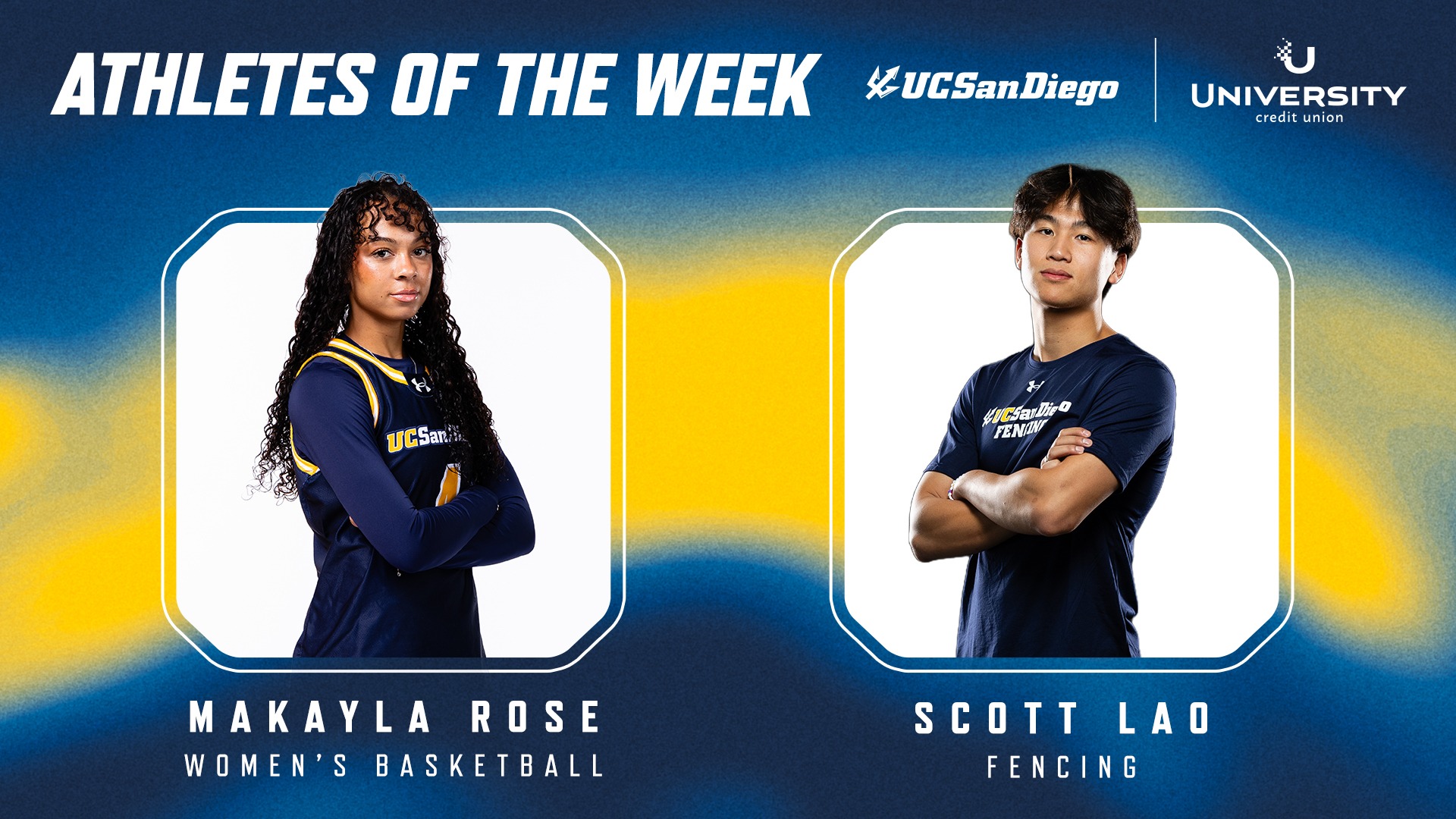 UCU Athletes of the Week for Feb 2. are Rose and Lao
