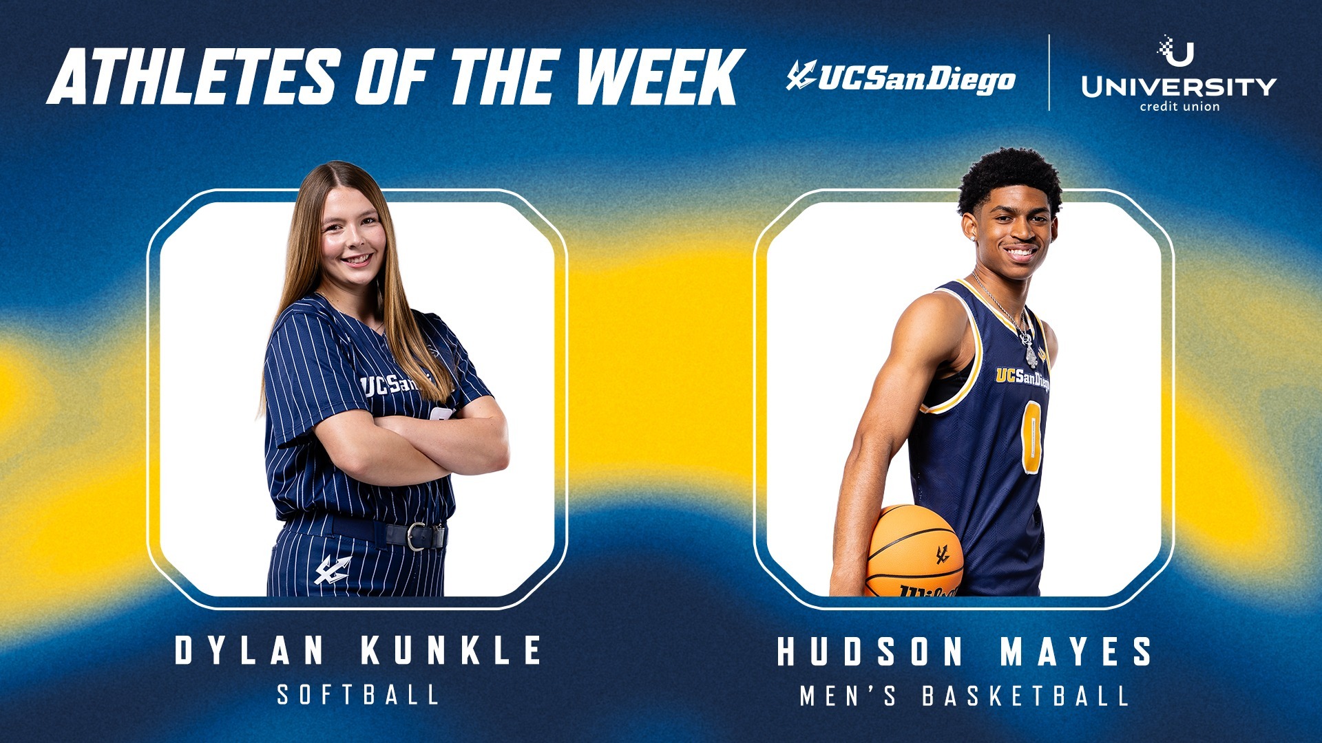 UCU Athlete of the Week for Feb 23. are Kunkle and Mayes