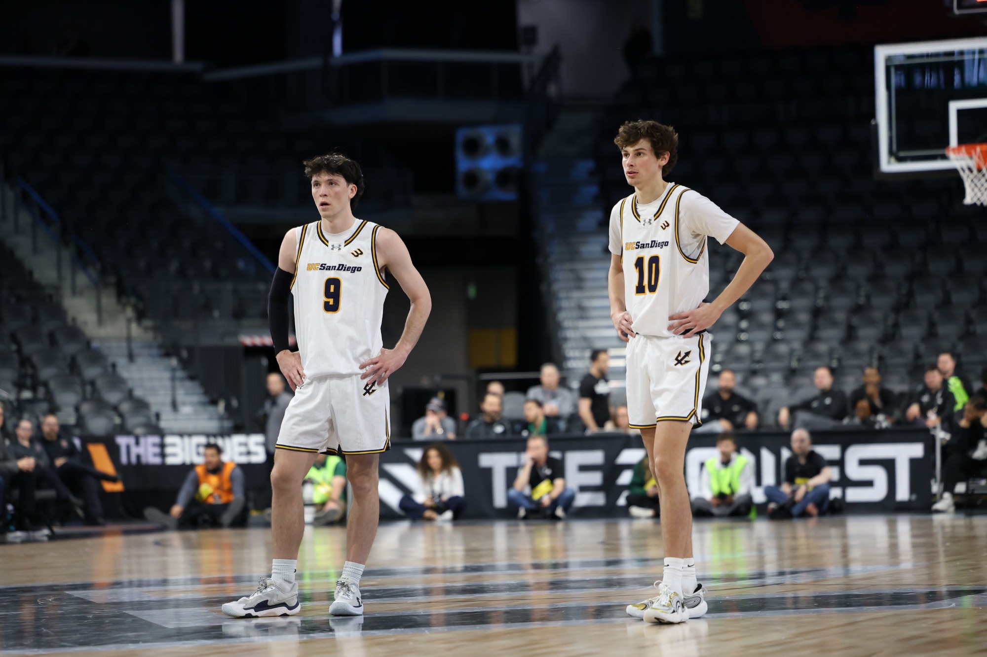 11 March 2026: UC San Diego men’s basketball takes on Cal Poly in the Big West Conference opening round at the Lee Family Forums in Henderson, Nevada. (credit: The Big West)