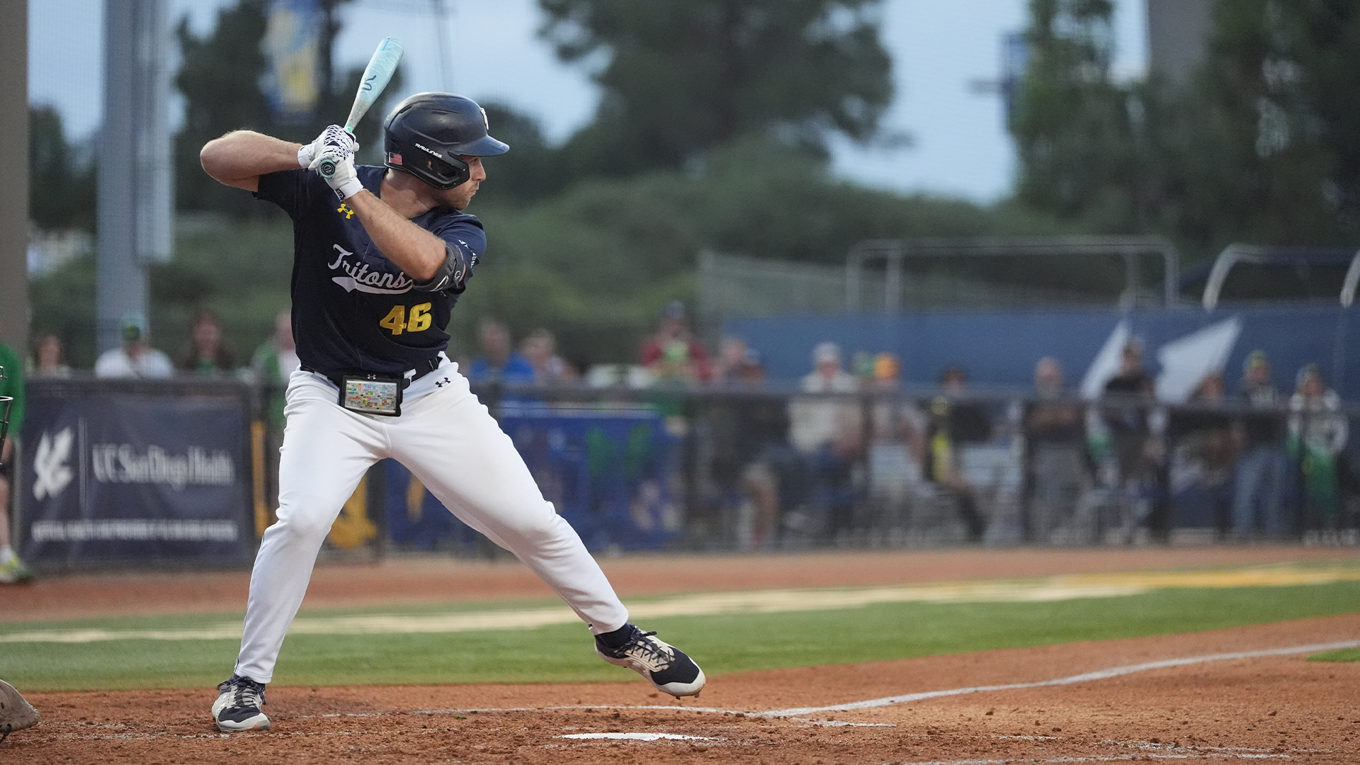 Michael Crossland in batting stance