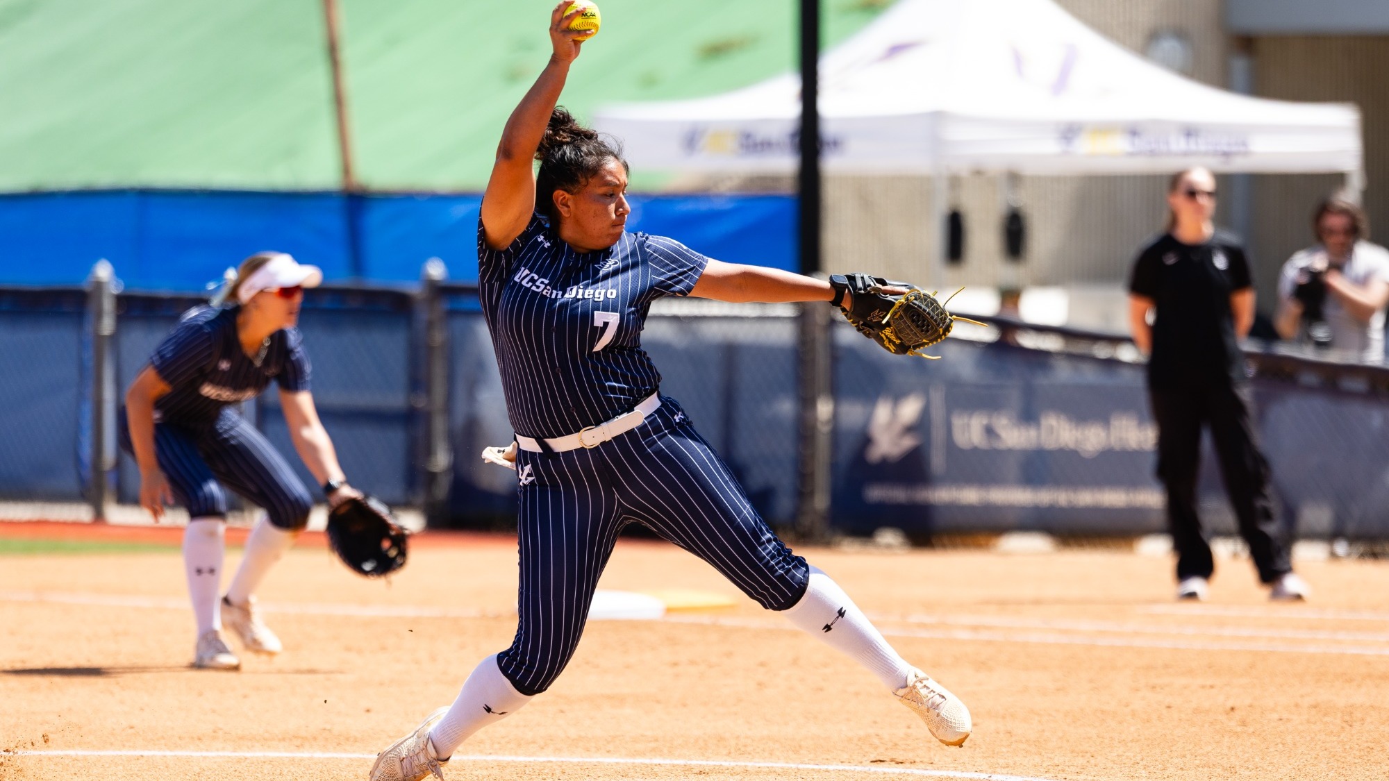 Auddrey Lira Pitching 28 March 2026: UC San Diego softball hosts Long Beach Saturday afternoon at Triton Softball Stadium. (Credit: Derrick Tuskan/UC San Diego)