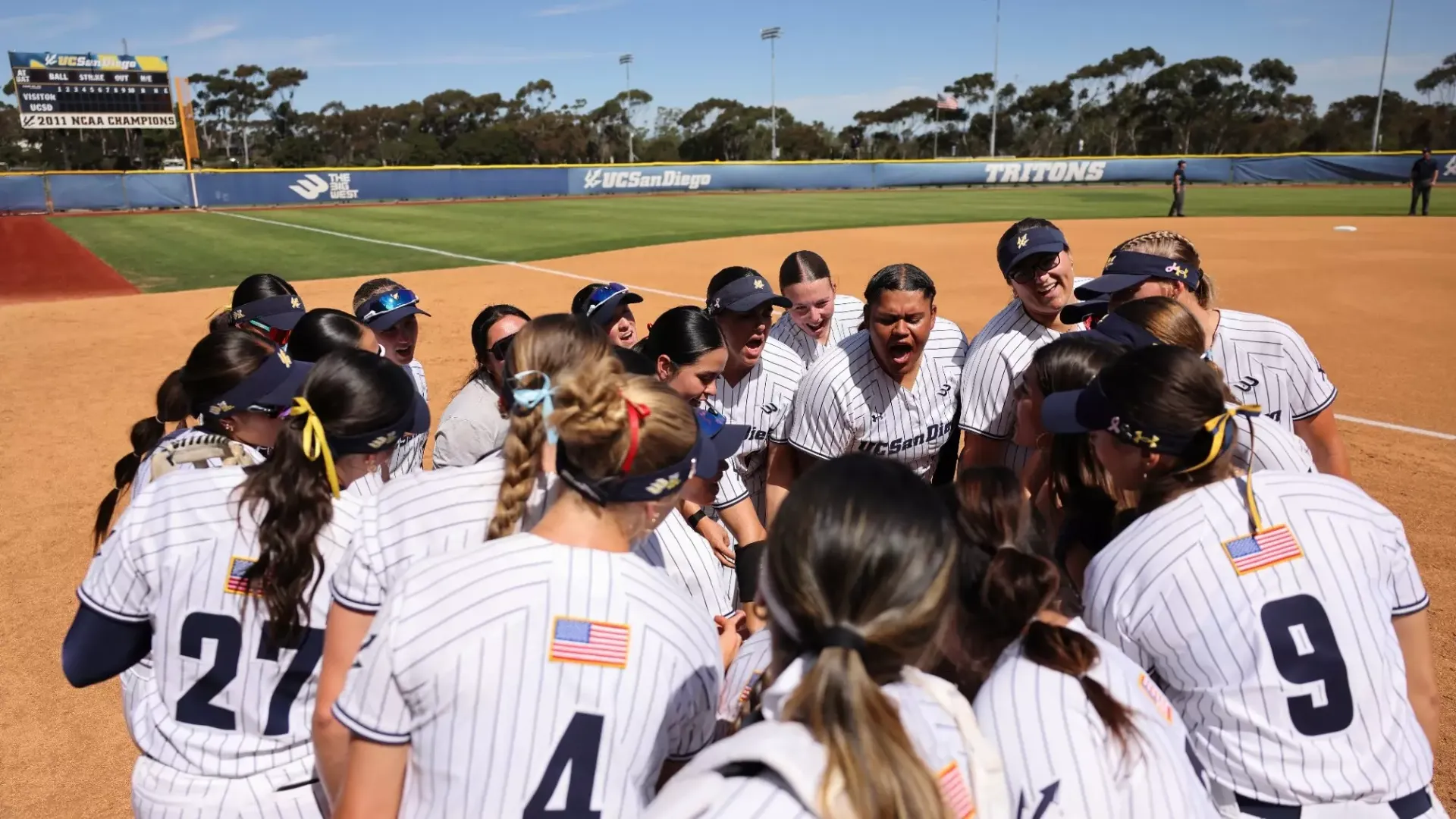 UCSD Softball Team Huddle 