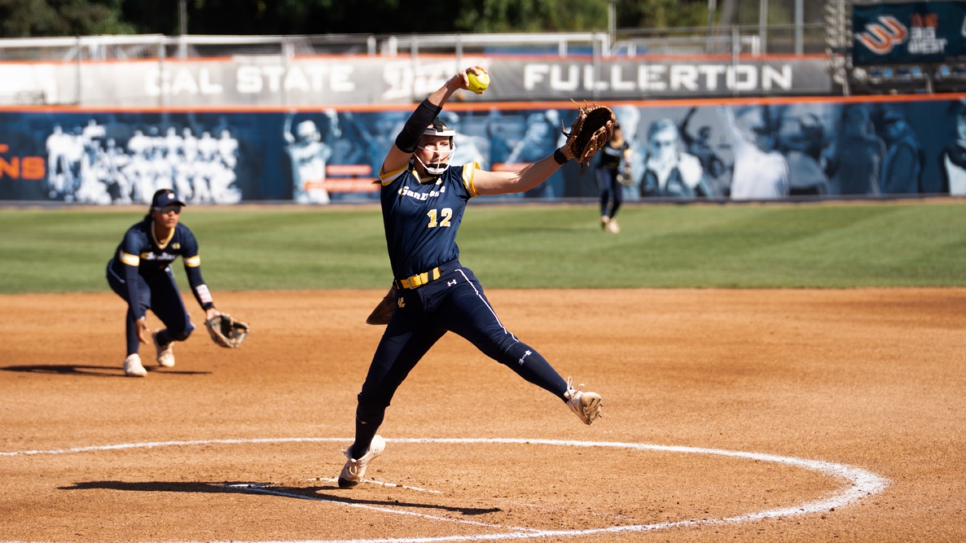 Callie Howard pitching at Big West Championship