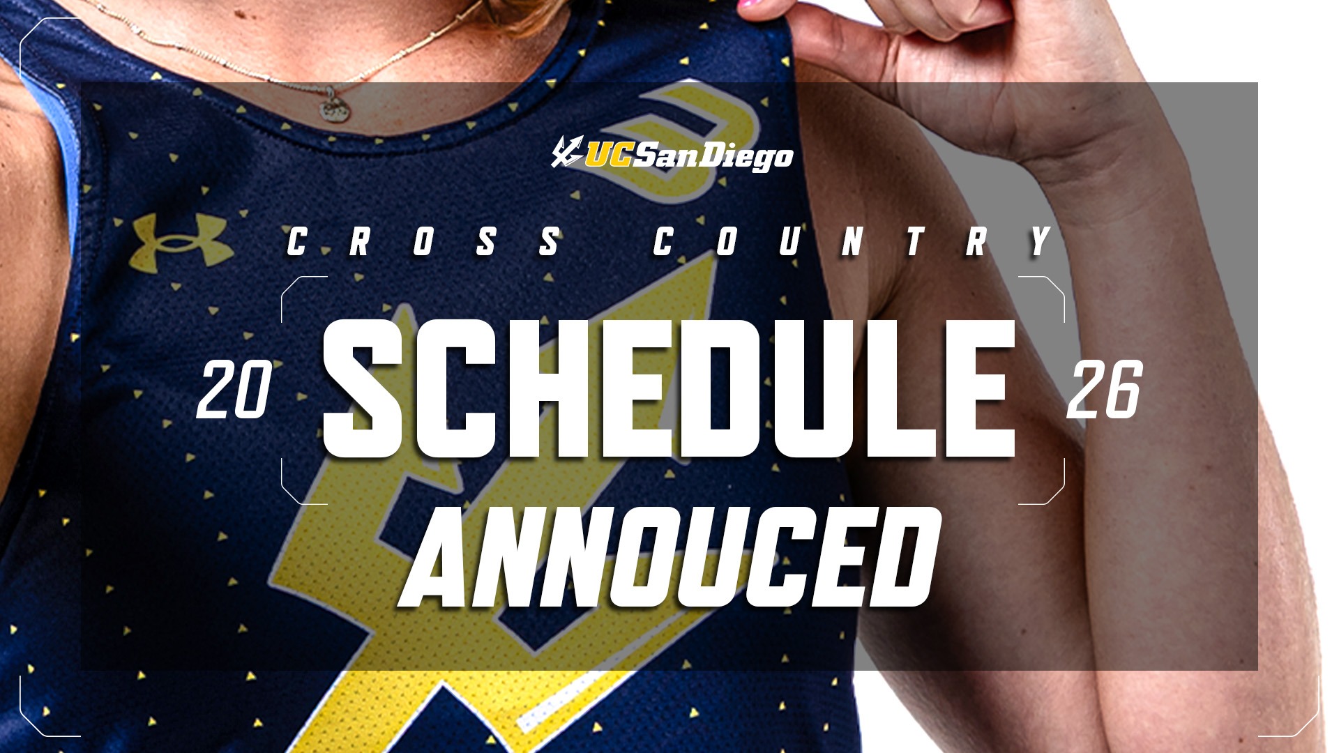 2026 UC San Diego Cross Country Schedule Announced with a Triton uniform in the background
