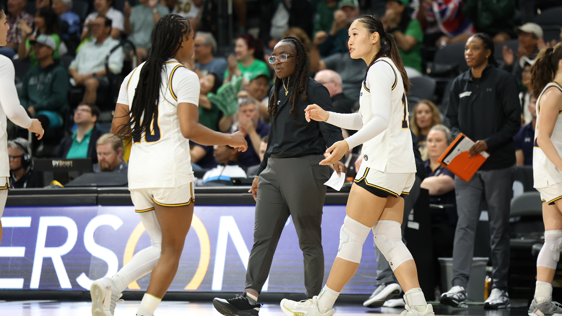 PhyNique Allen with athletes Sabrina Ma and Dymonique Maxie at Big West Championship