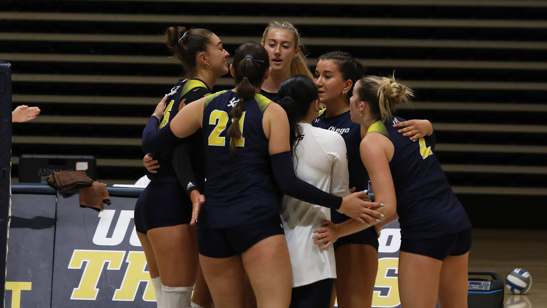 Team Huddle at preseason scrimmage