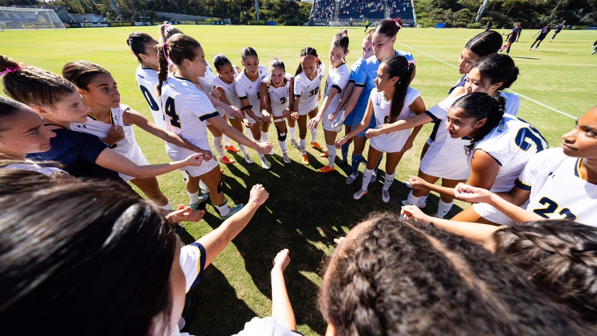 19 October 2025: UC San Diego women’s soccer hosts Cal State Fullerton Sunday afternoon at the Triton Soccer Stadium. (Credit: Derrick Tuskan/UC San Diego)