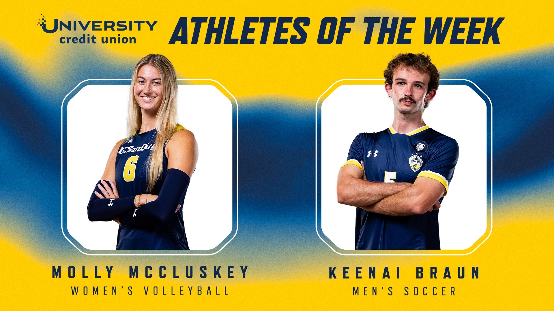 UCU Athlete of the Week for Sept 14 are McCluskey and Braun 