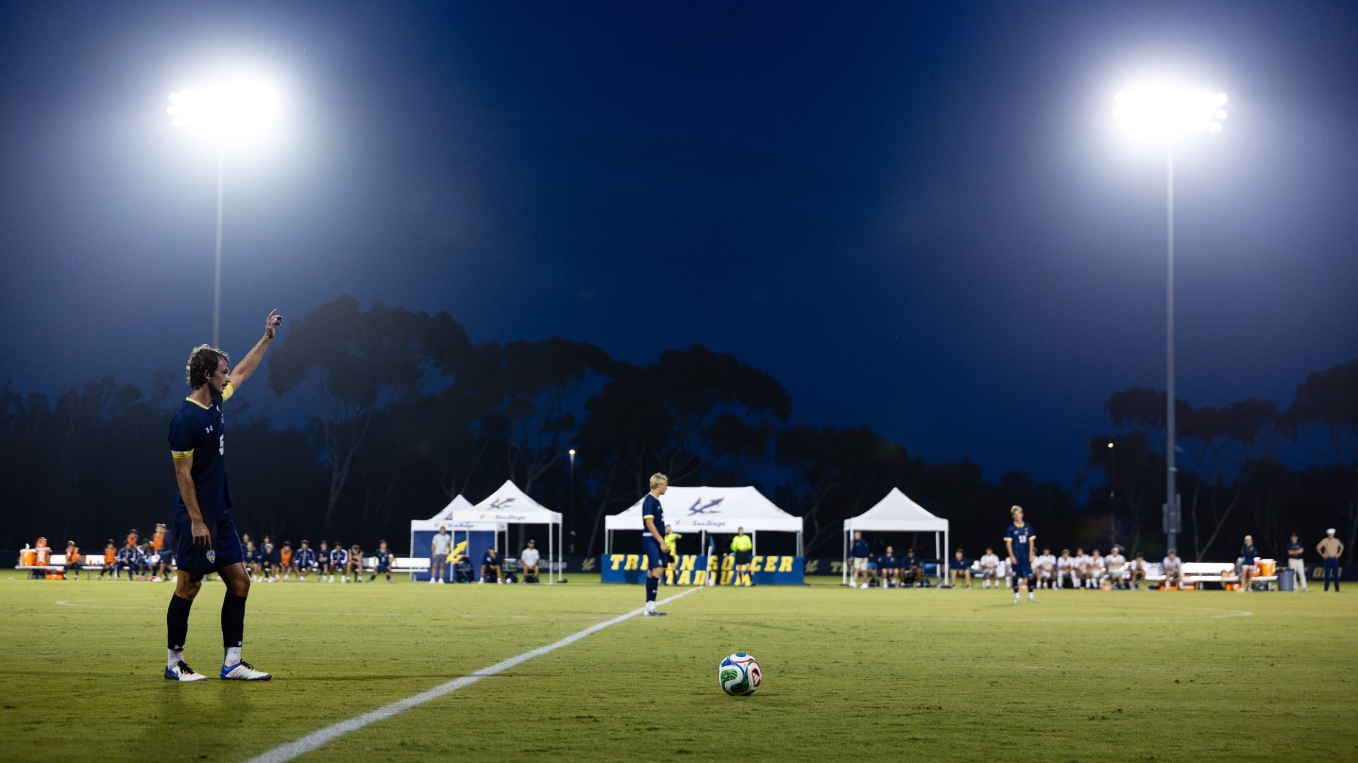 Keenai Braun prepares to take a free kick