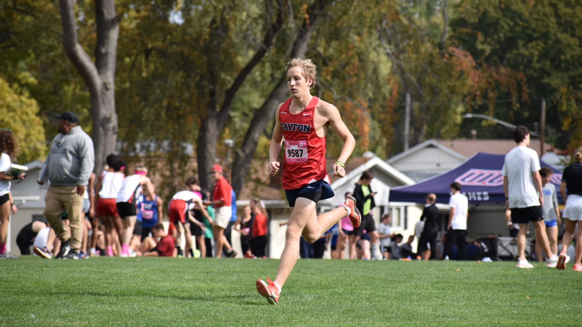 Jacob Herzog runs in stride by himself