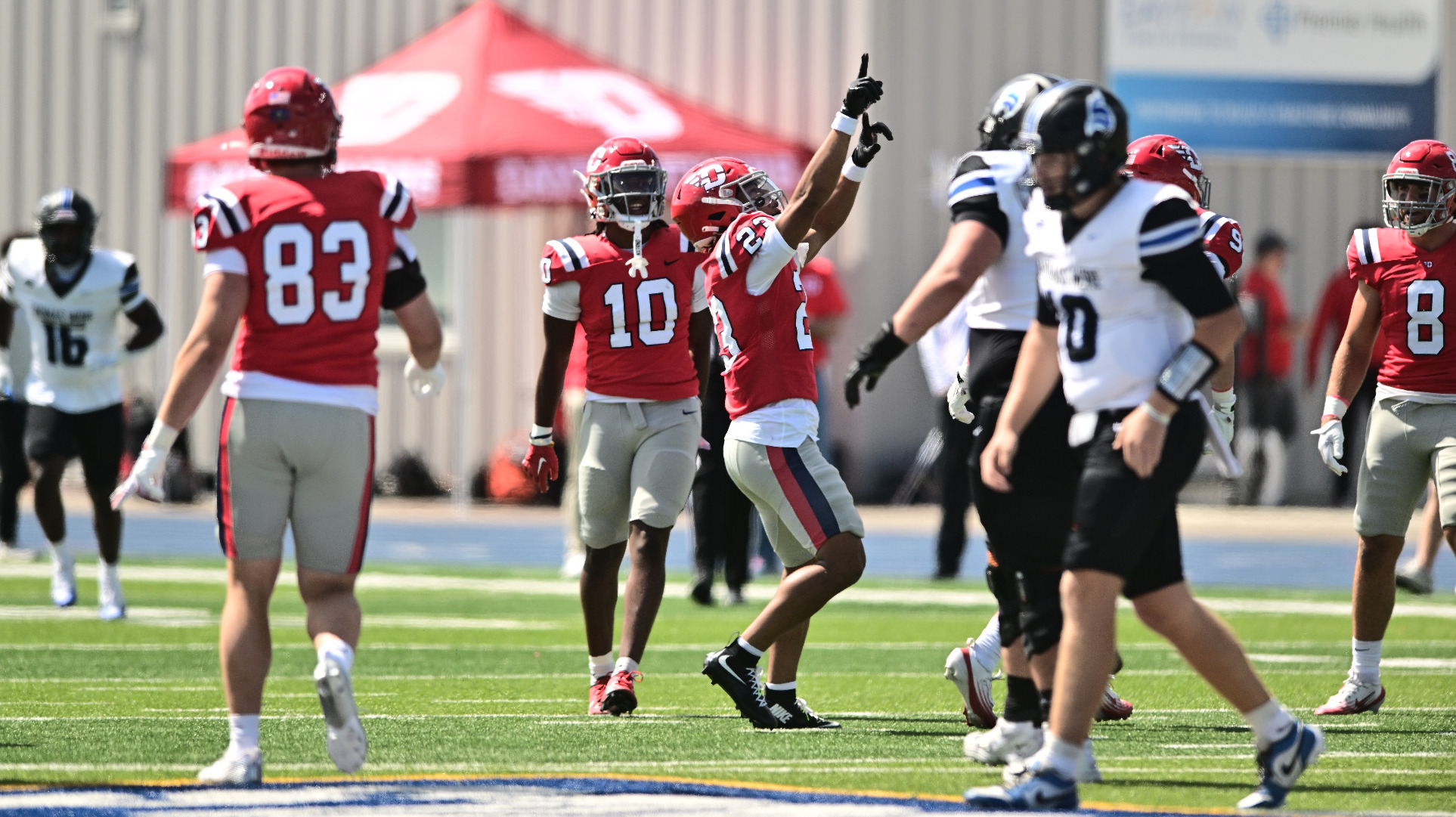 Josh Williams celebrating a stop