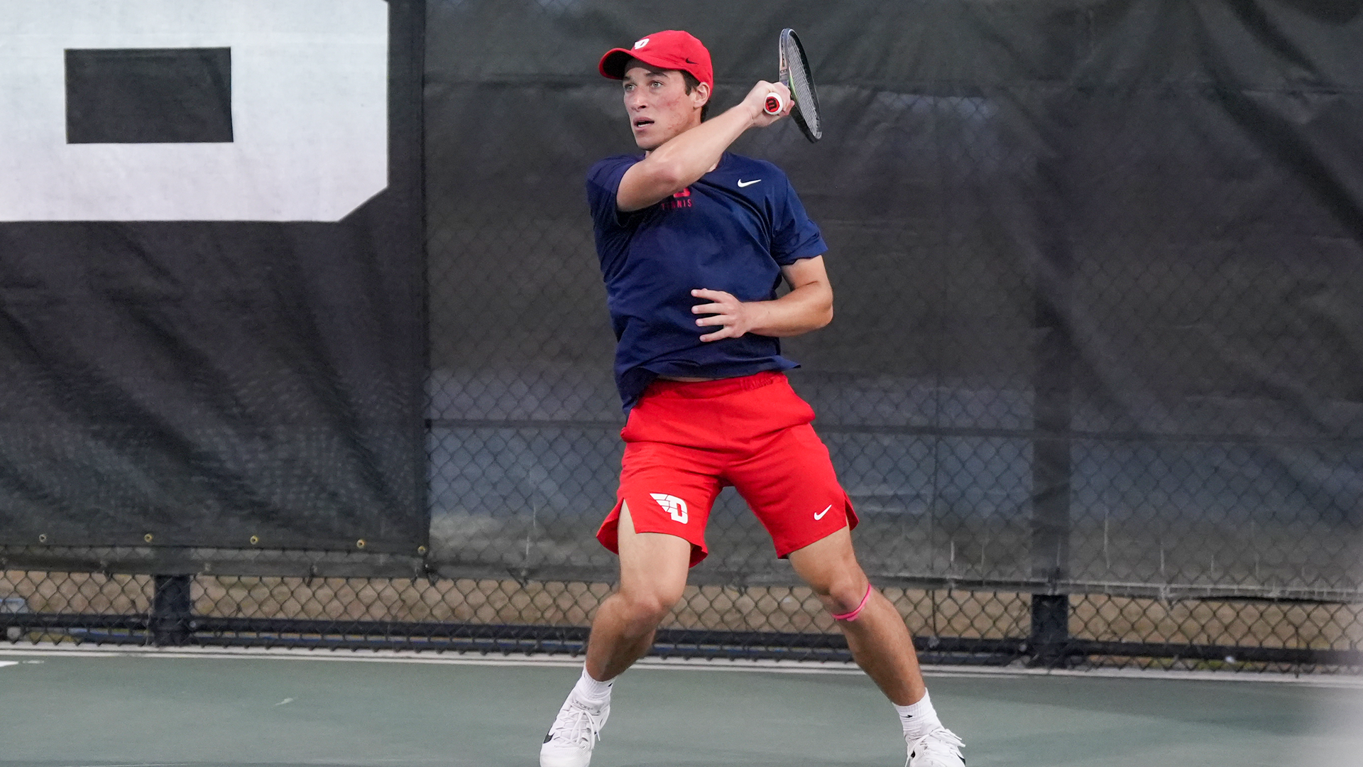 Mikkel Zinder winds up to backhand a ball.