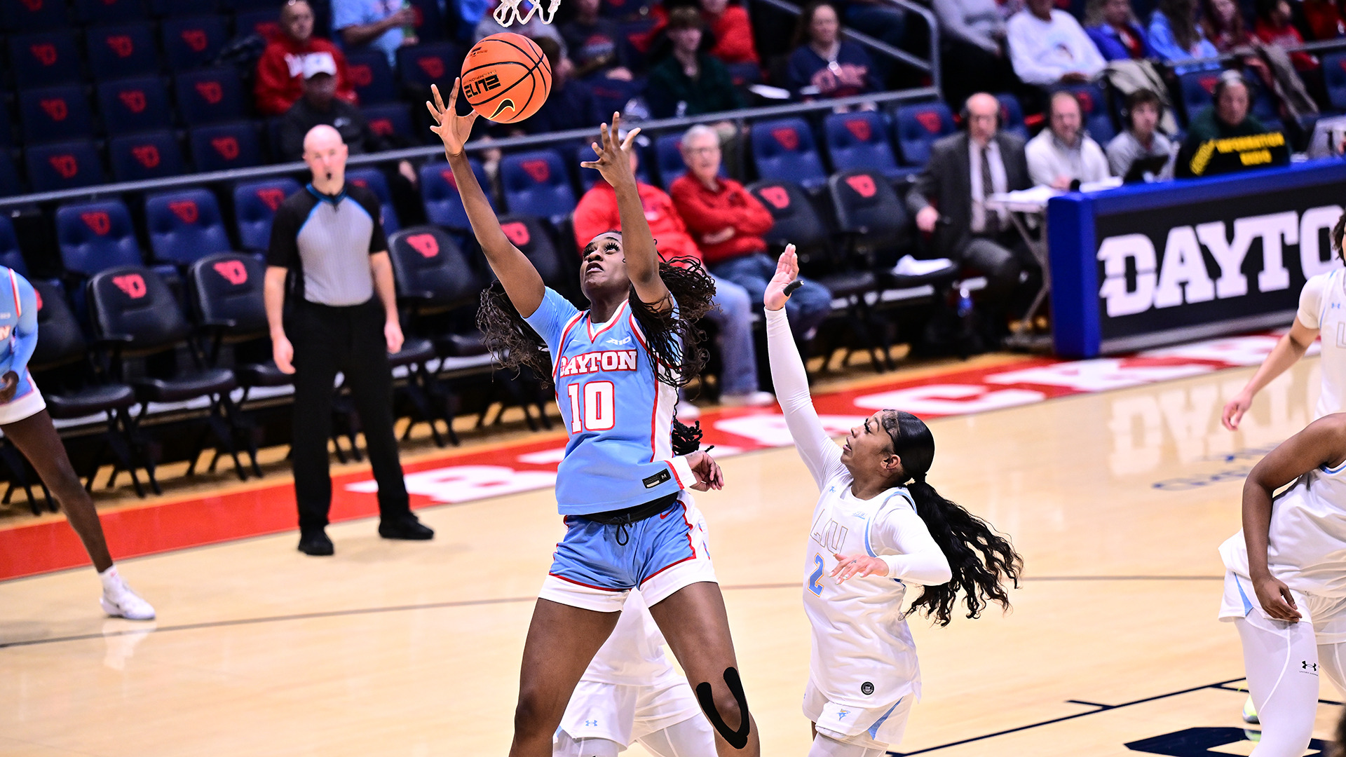 Fatima Ibrahim rebounding the ball