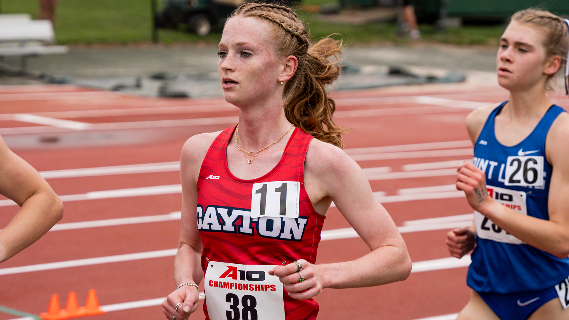 Bryn Hothem runs in the 5,000m at the A-10 Outdoor Championships hosted by George Mason