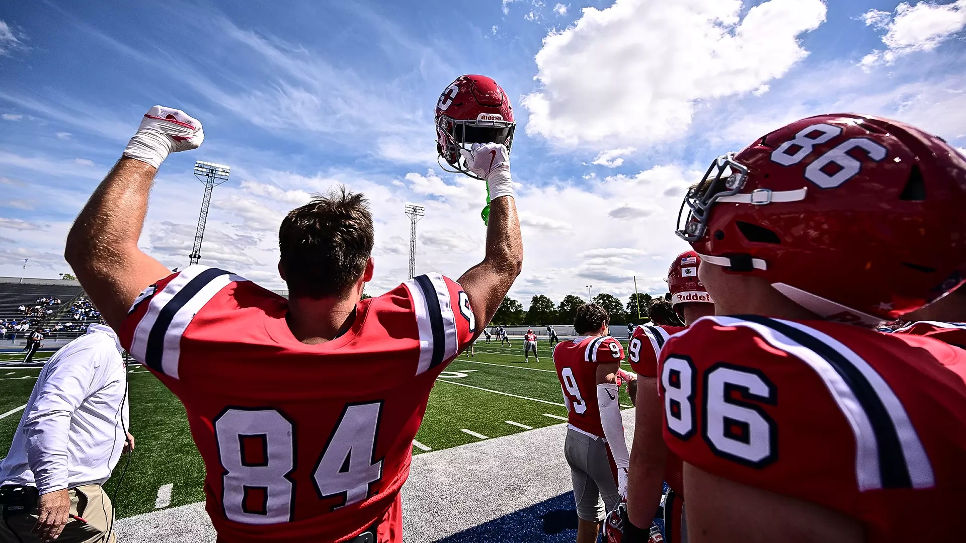 2025 football - tmu - helmet in air