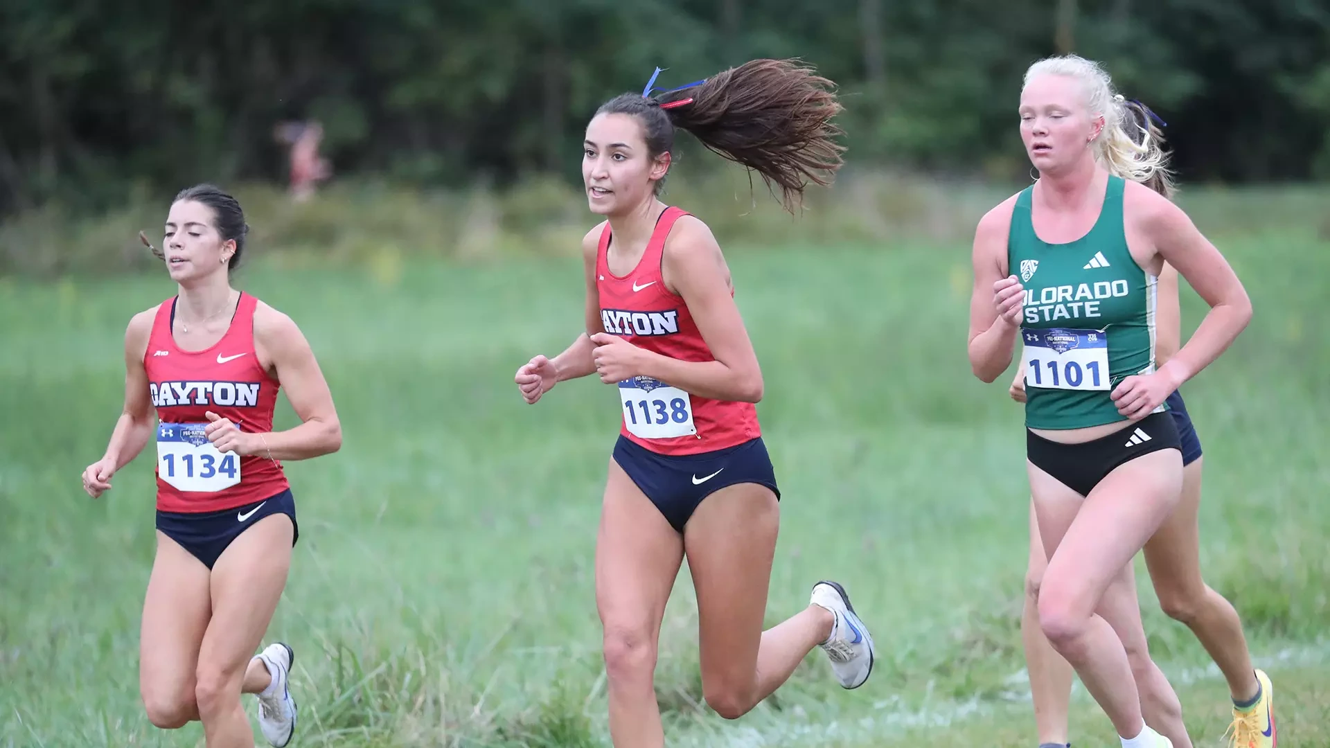 Olivia Kindbom is running in the middle at Pre-Nationals hosted by Indiana State