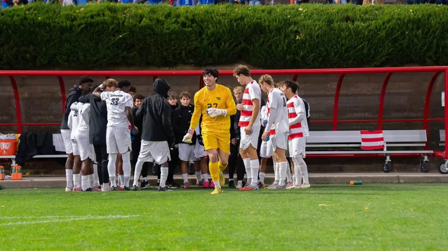Santino Inkpen running onto Baujan Field during introductions against Fordam on 10/17