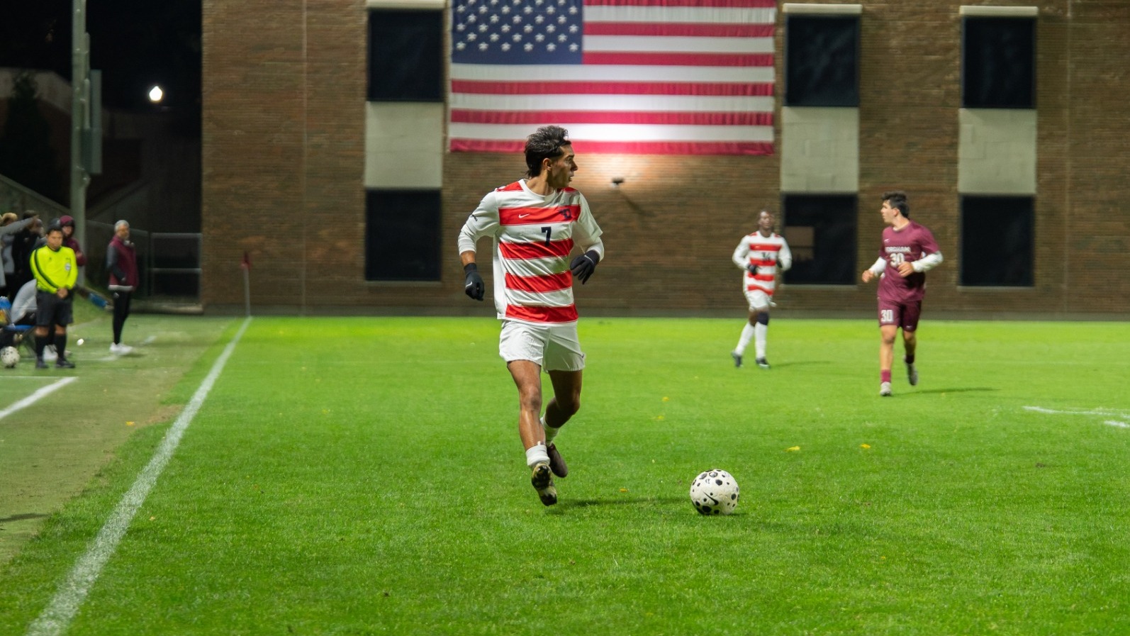Pablo Martinez dribbling the ball against Fordham