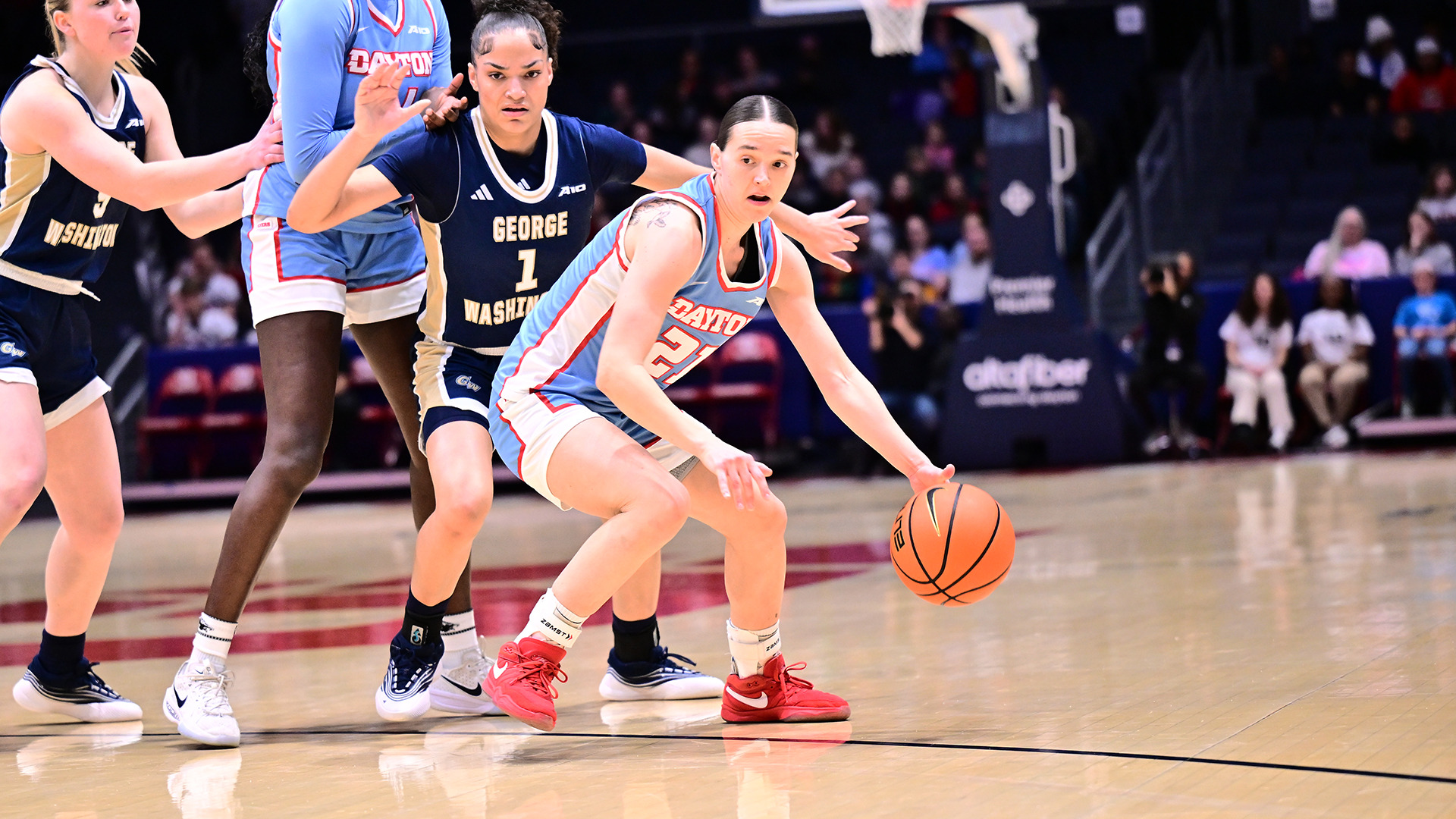 Nicole Stephens dribbling 