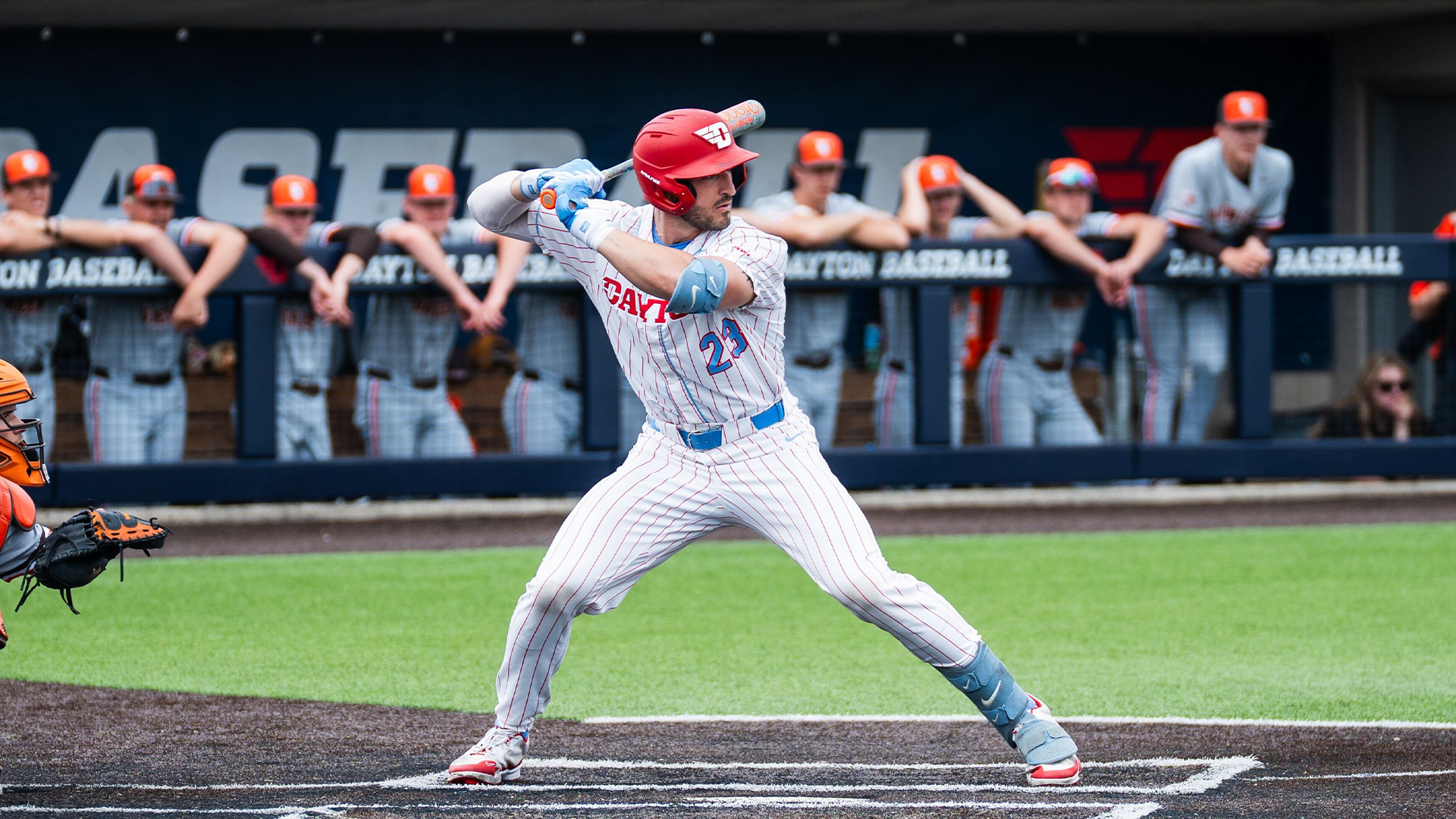 Bobby Stang stands in the batter's box.