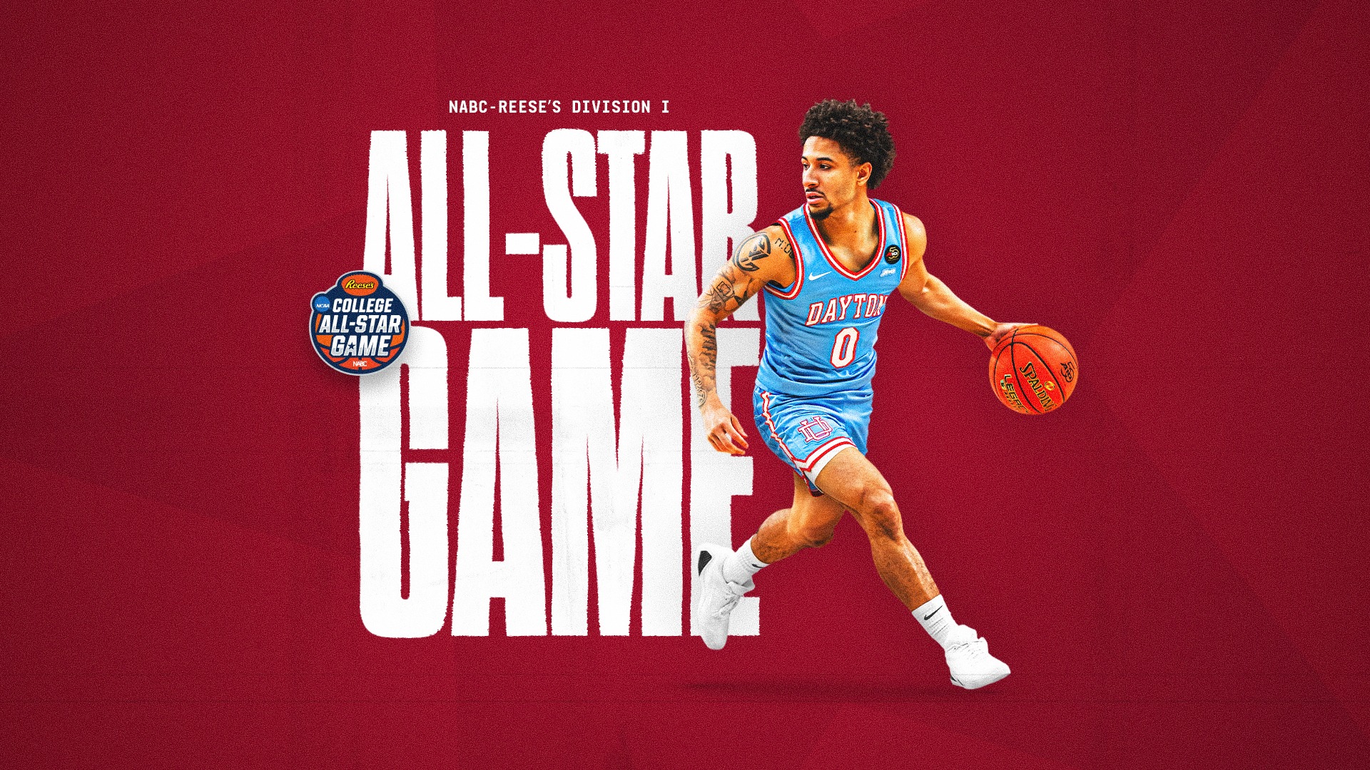 A red graphic with Javon Bennett dribbling a basketball that says All-Star Game.
