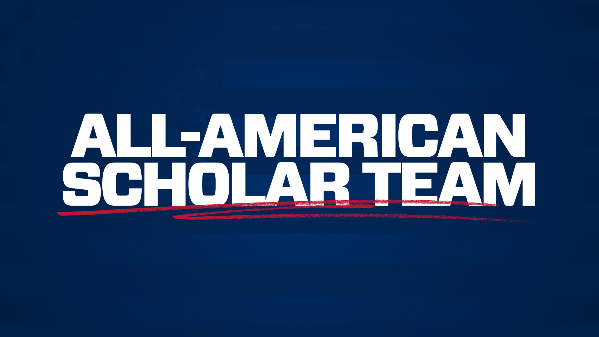 Solid blue background with the words WGCA All-American Scholar Team in white text