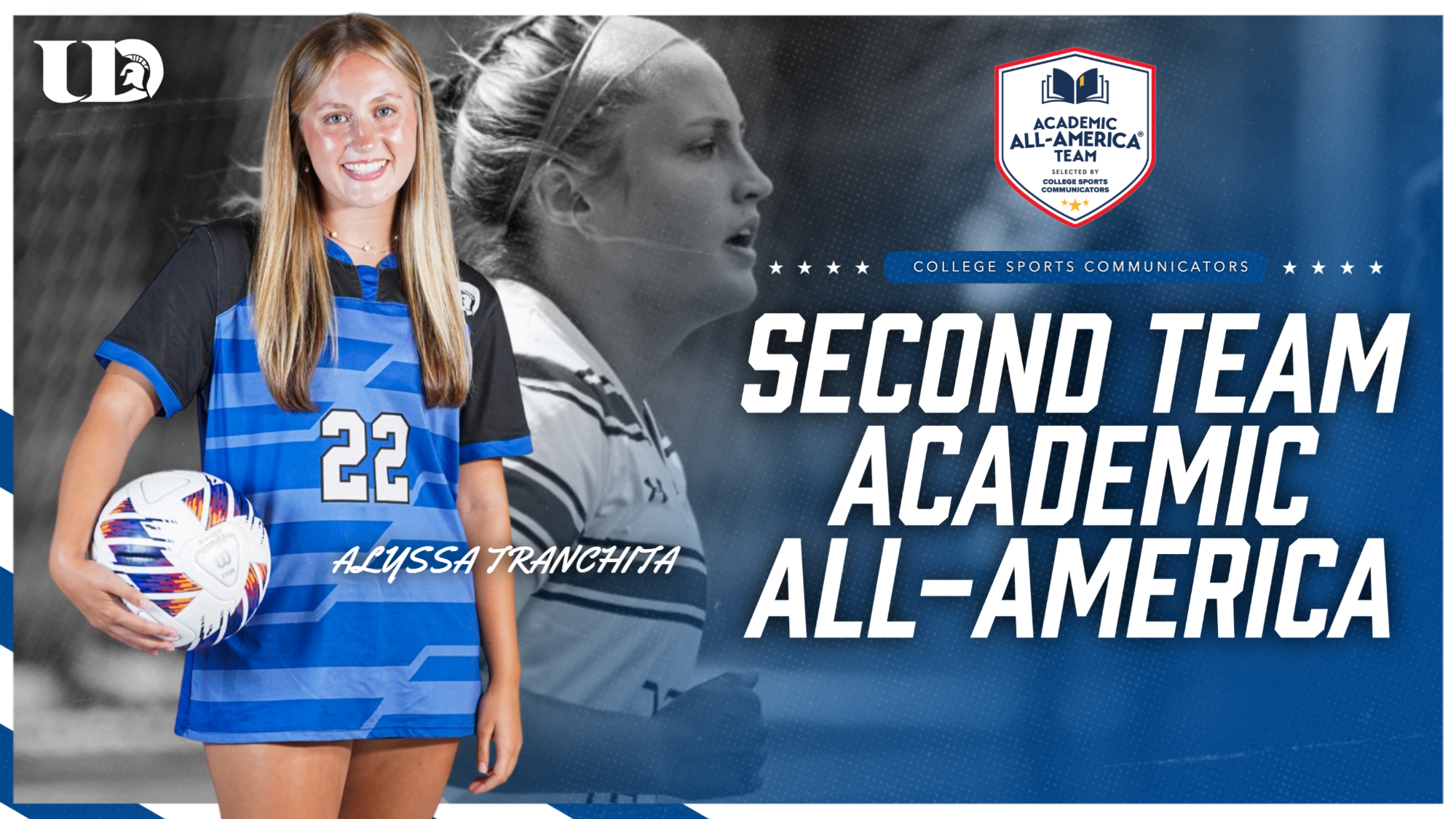 2025 WSOC Tranchita Second Team CSC Academic All-America Graphic