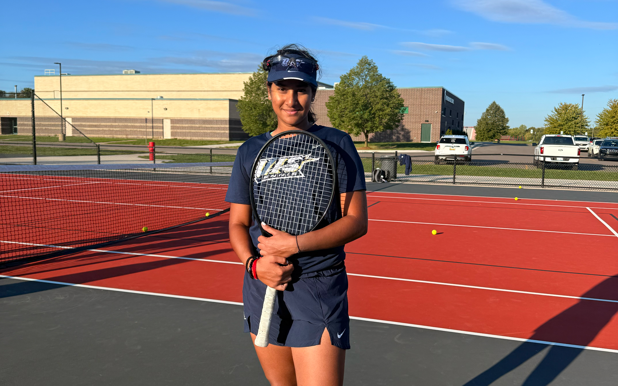 Alisha Deogaonkar on court at ITA Regional