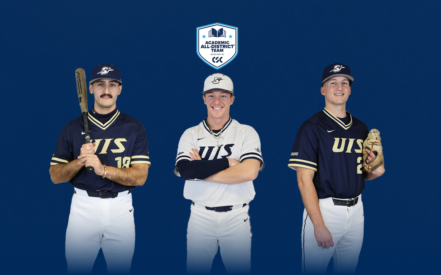 Mark Kattula, Mack Clark, and Adam Lindsey, CSC Academic All-District