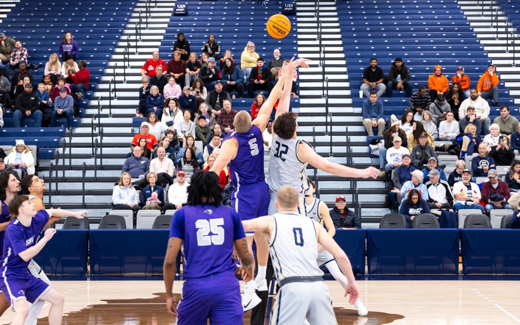 Tipoff at a UIS men's basketball game