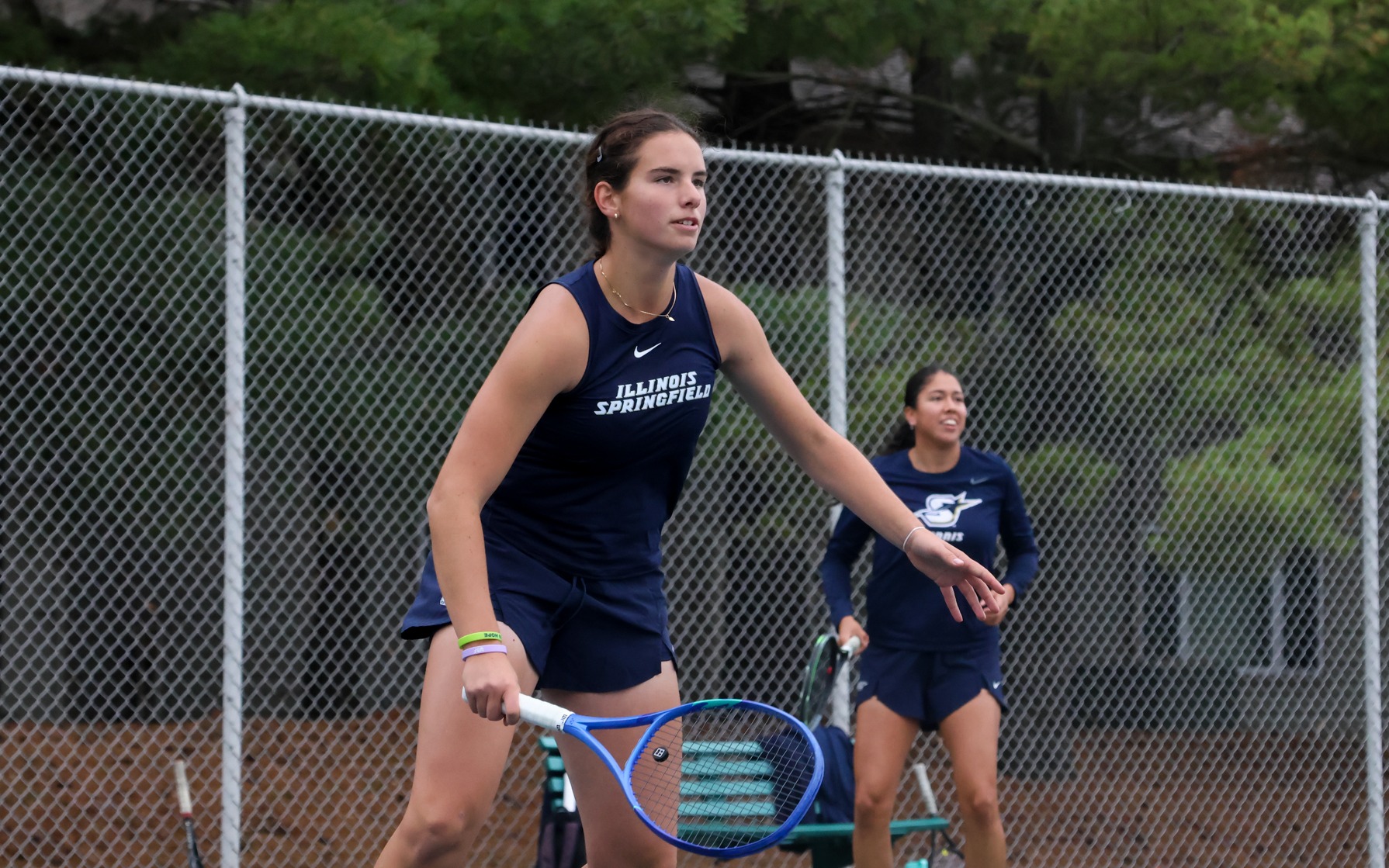 Ema Norma Bordean playing doubles tennis