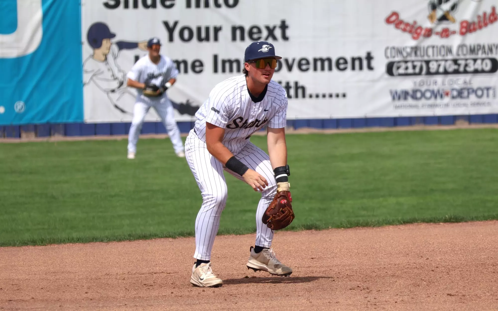 Johnny Wendling playing third base at UIS baseball game
