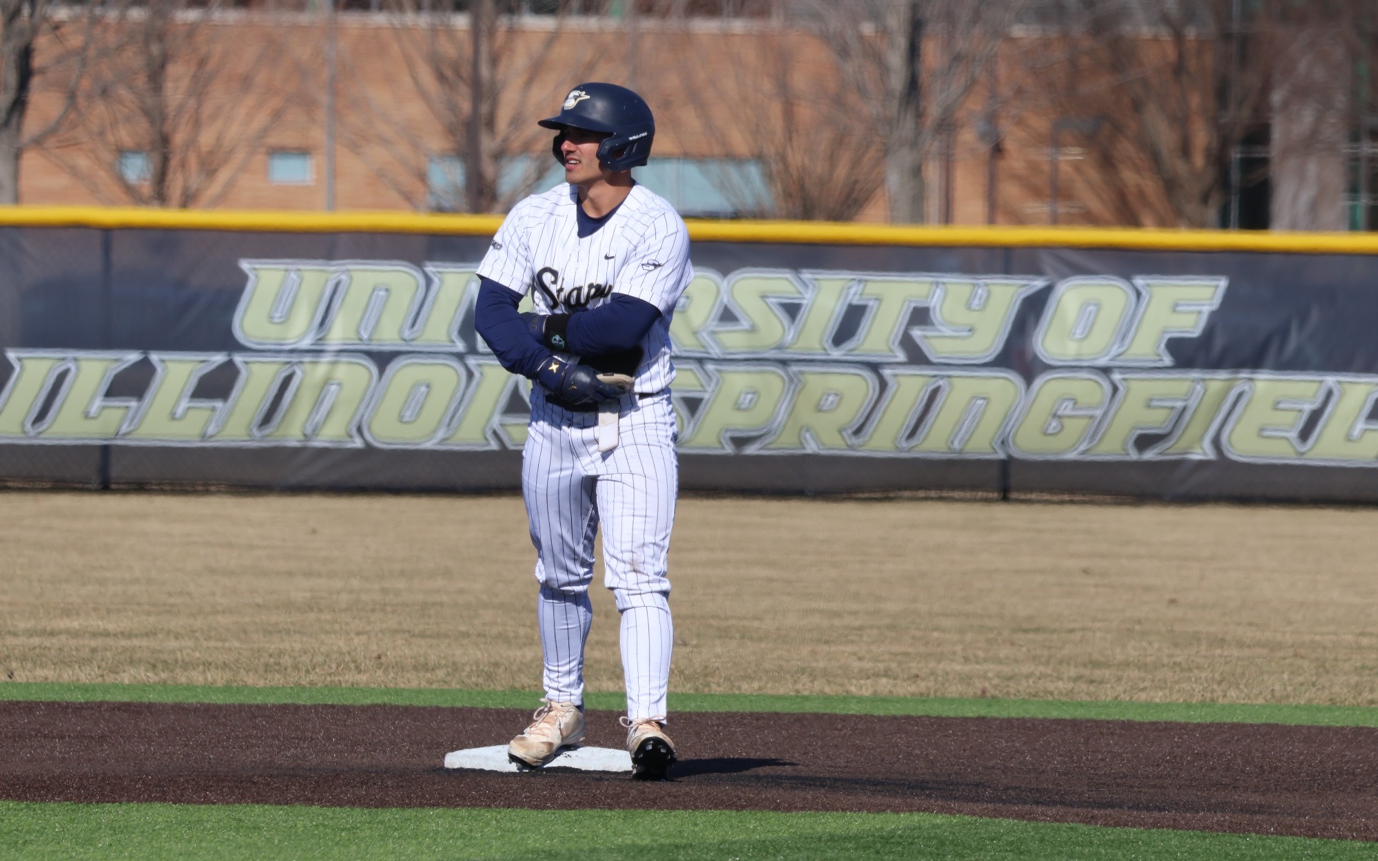 Tommy Atkinson standing on second base