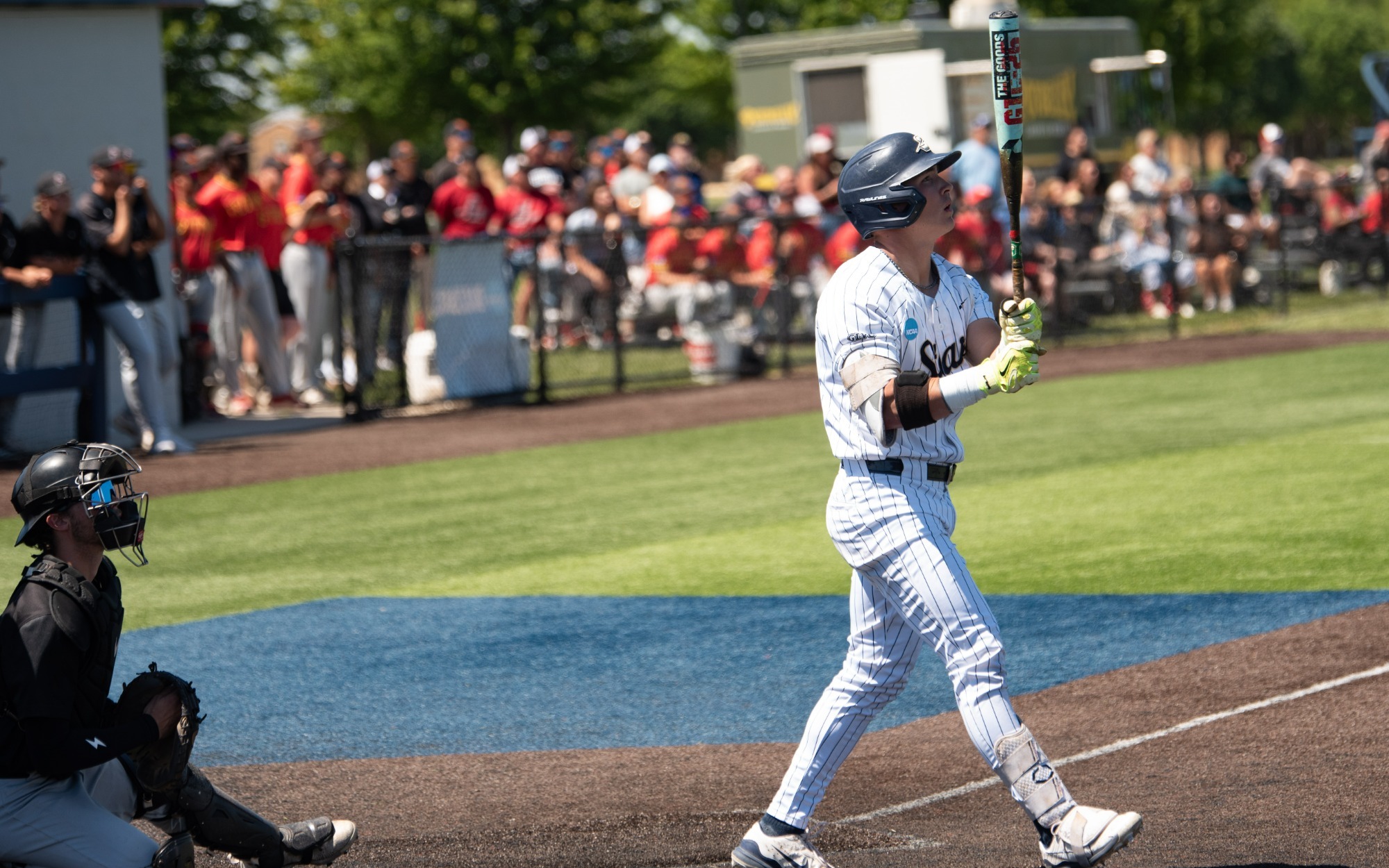 Kaden Griffitts hitting home run at UIS baseball field