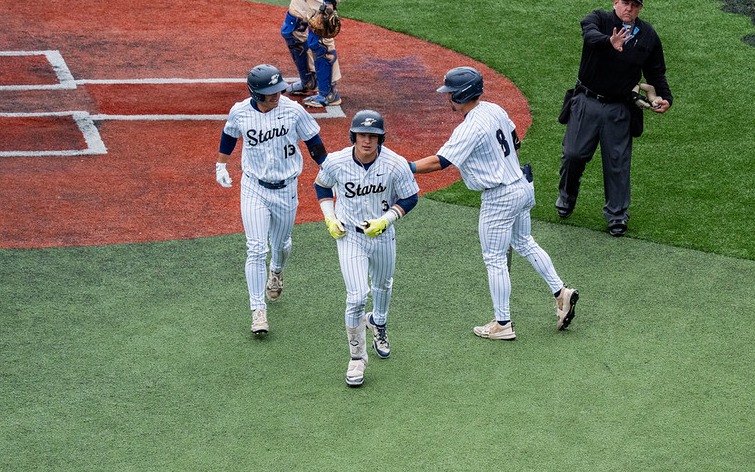 Kaden Griffitts after hitting a home run